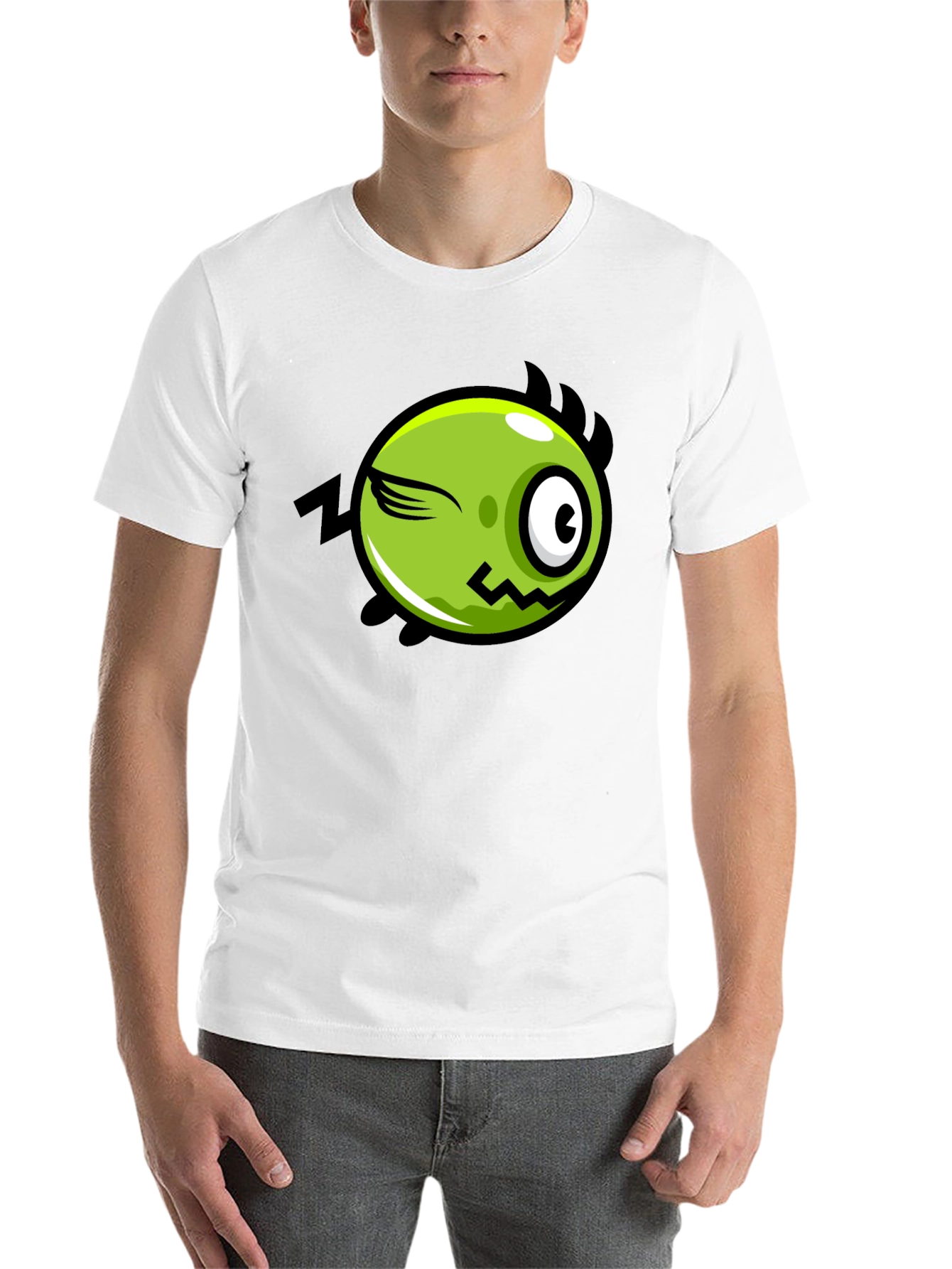 Black Funny Green Monster Graphic Tee - Black view 14