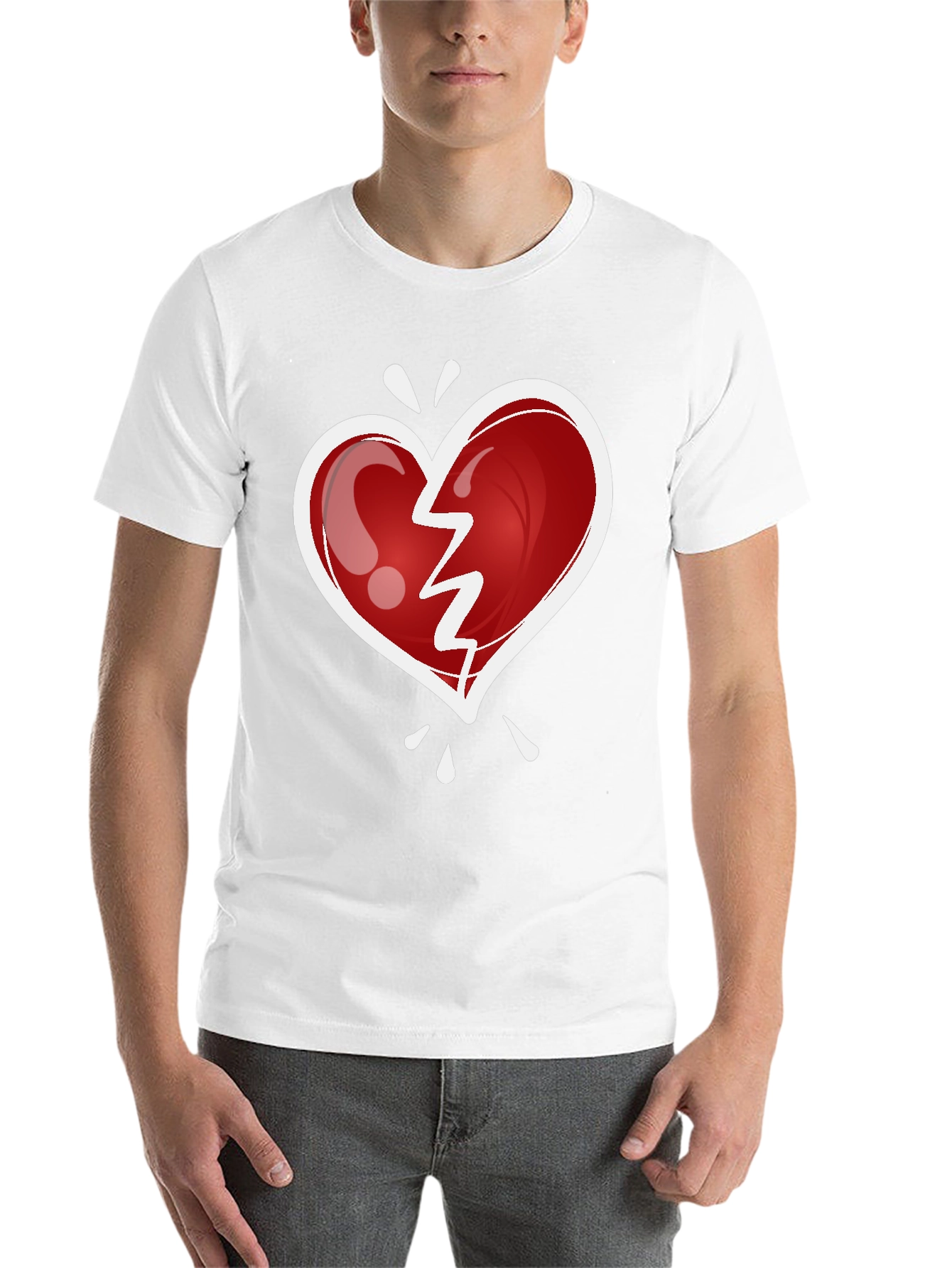 Black Broken Heart Graphic Tee - Trendy Casual Wear view 14