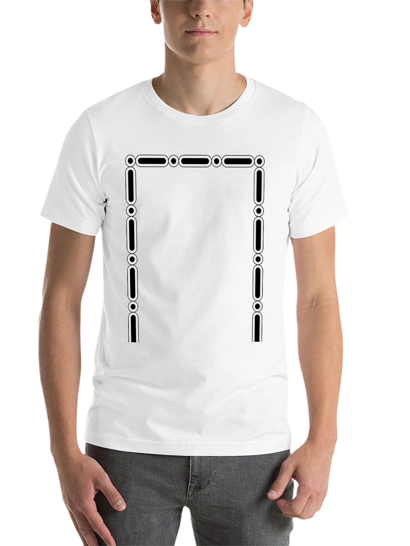 Black Geometric Frame Black T-Shirt view 14
