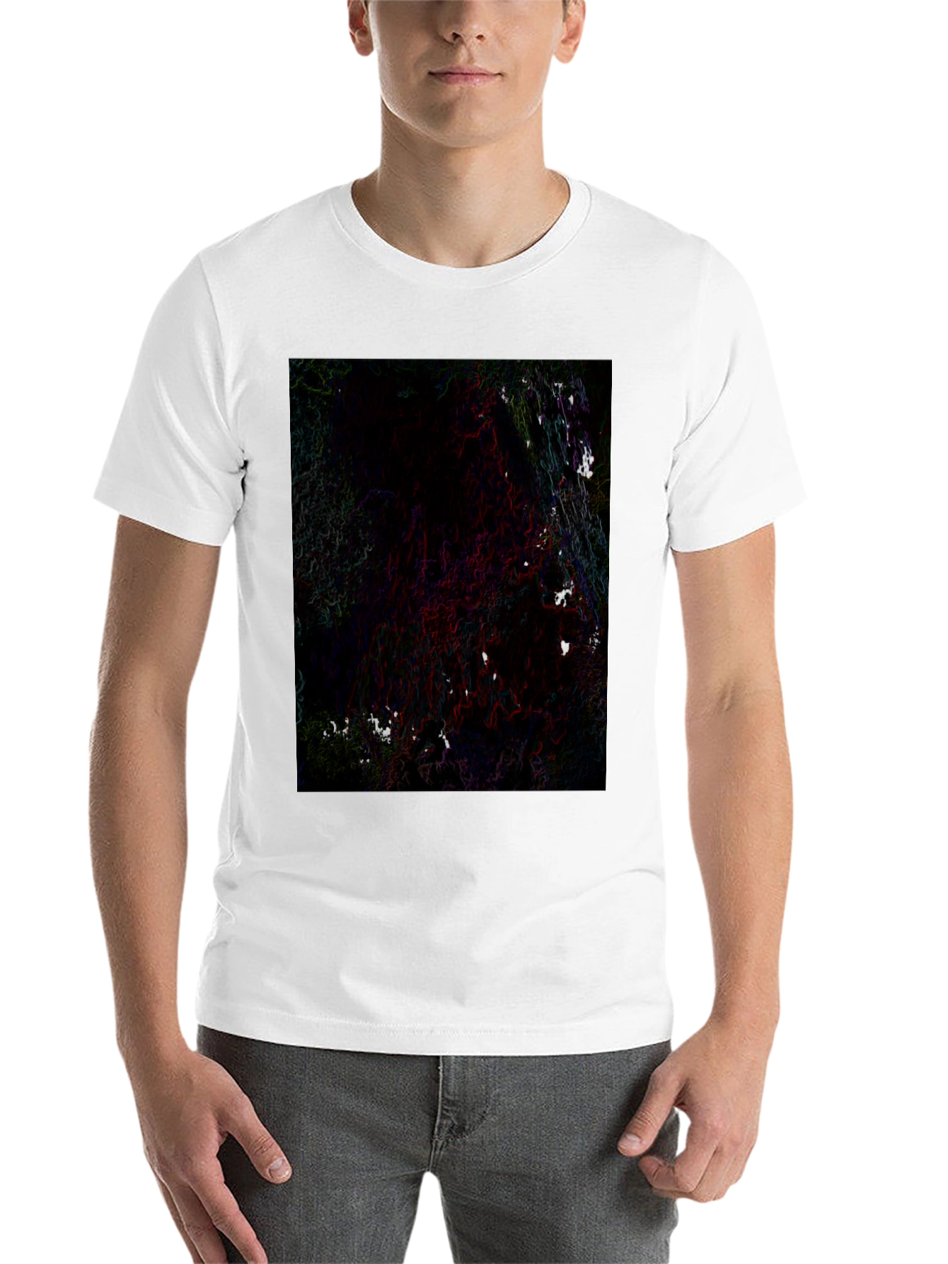 Black Abstract Graphic Black T-Shirt view 14