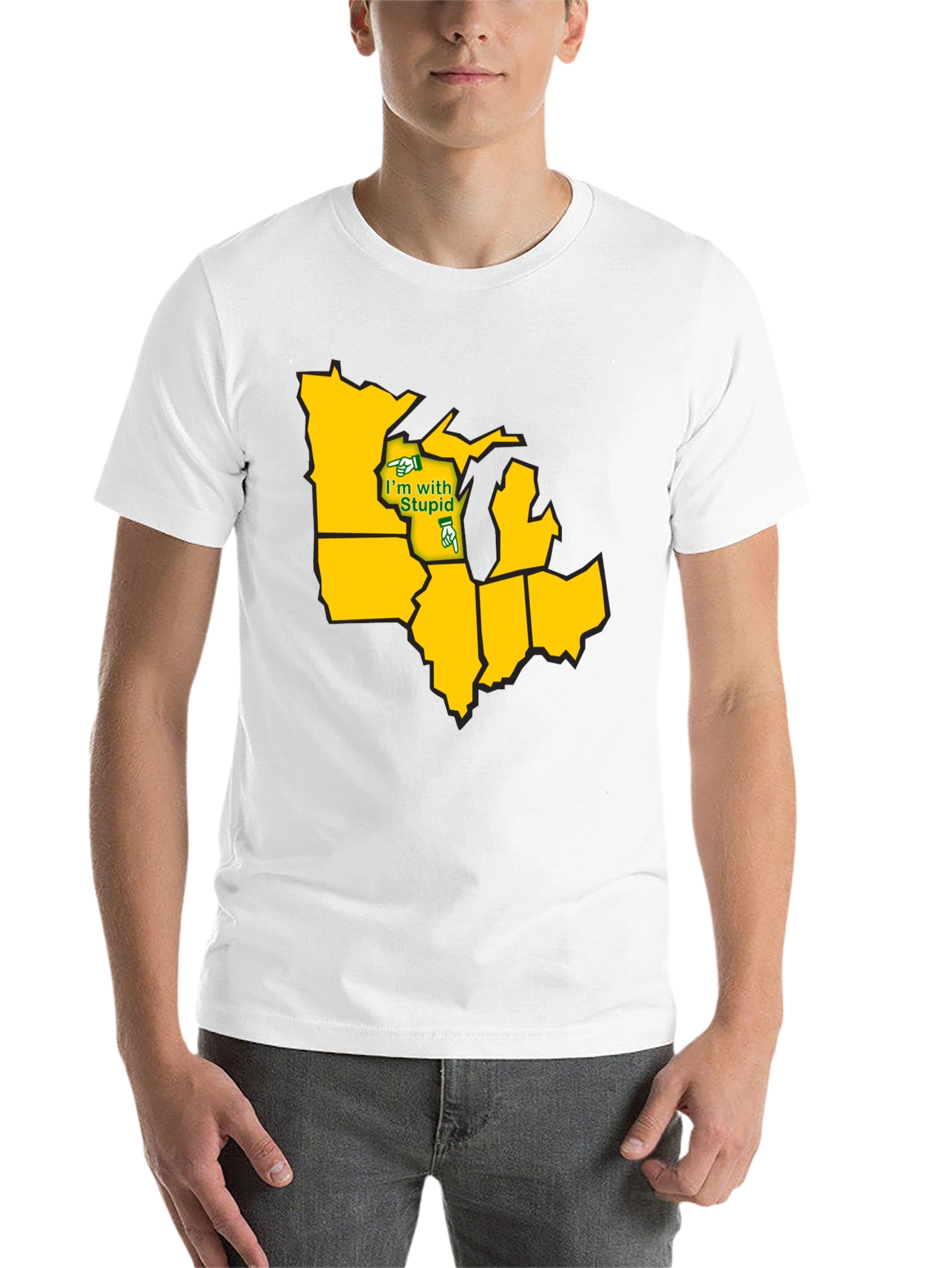 Black Midwest States Funny Humor Graphic T-Shirt view 14