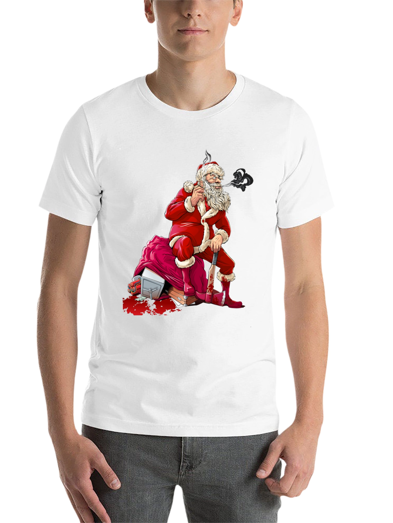 Bad Santa T-Shirt - Bloody Axe Christmas Tee - 14