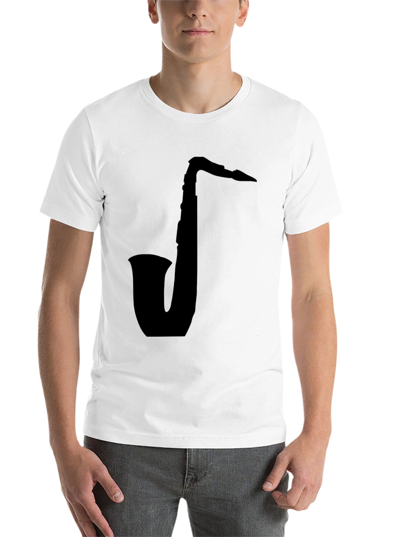 Black Saxophone Graphic Tee - Black Cotton view 14