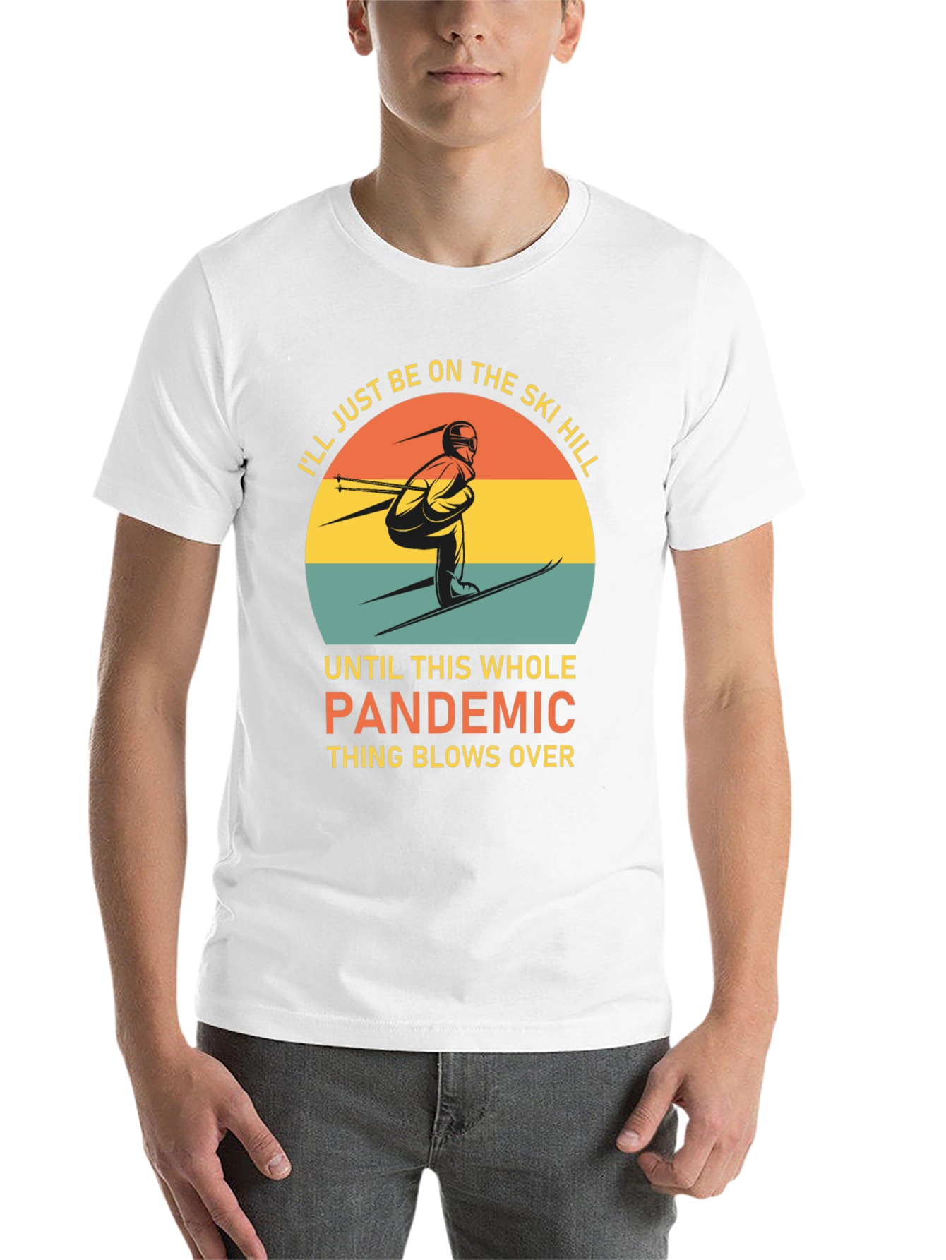Black Ski Hill Pandemic T-Shirt view 14