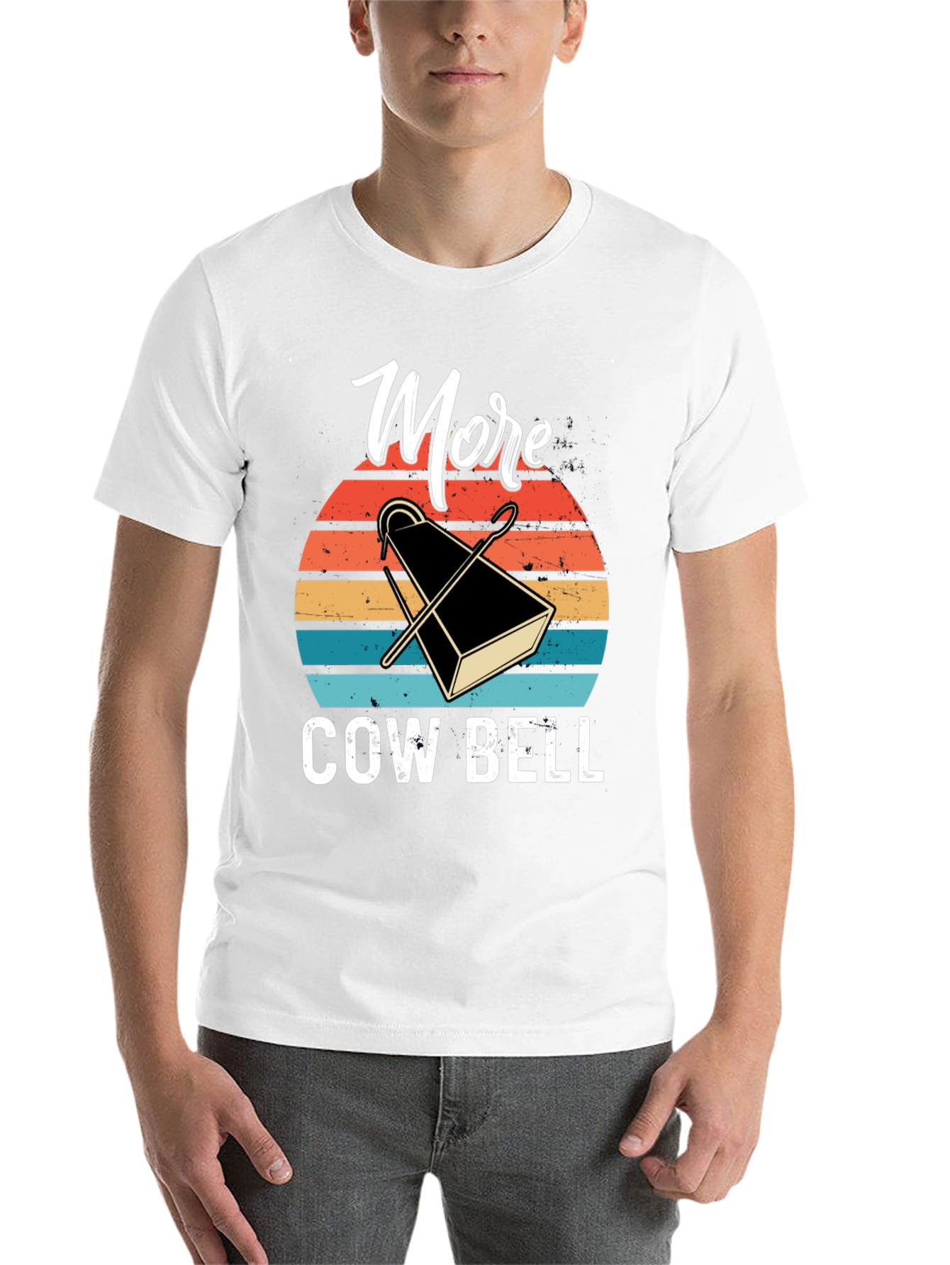 Black More Cowbell T-Shirt - Retro Design view 14