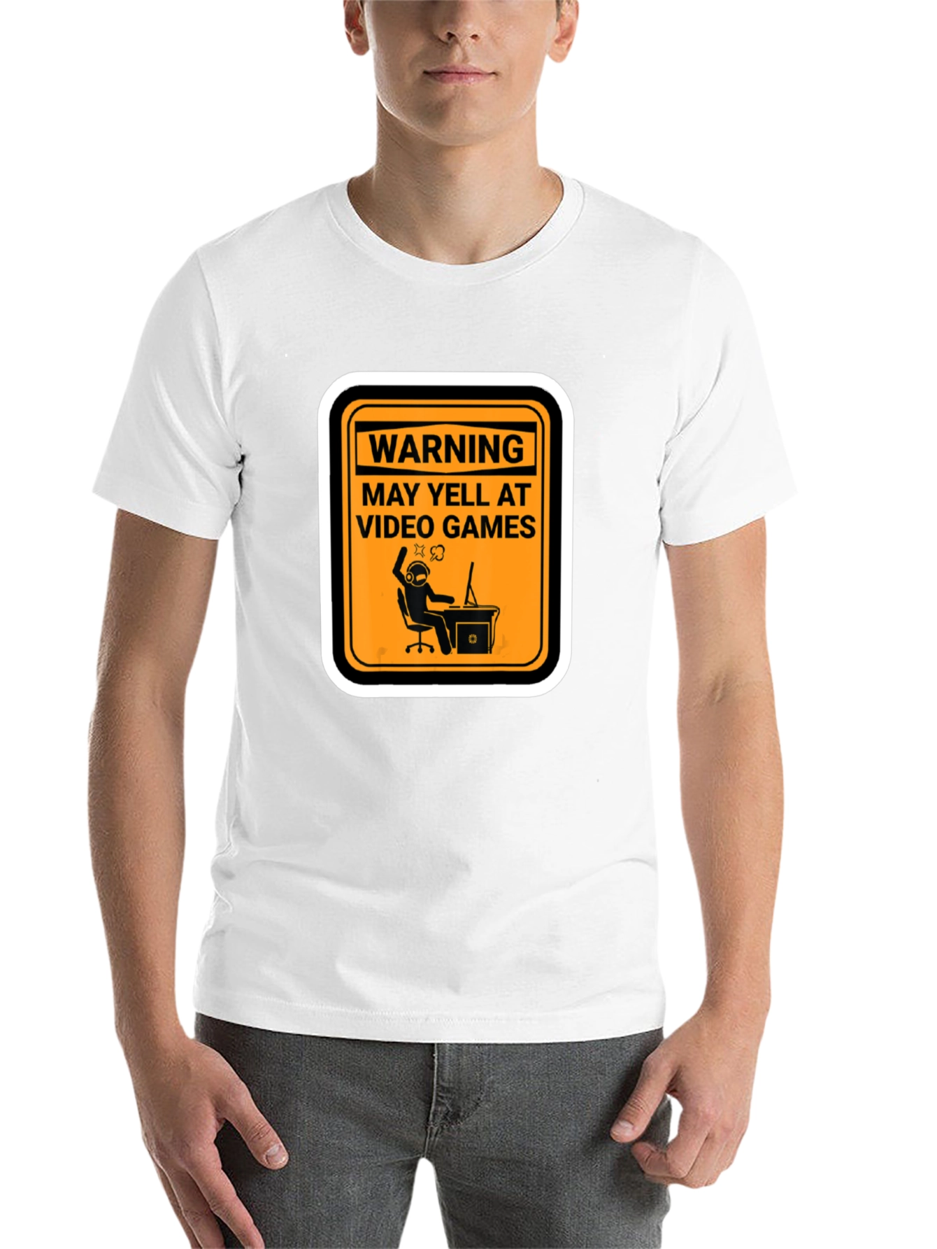 Black Warning: May Yell At Video Games - Graphic Tee view 14