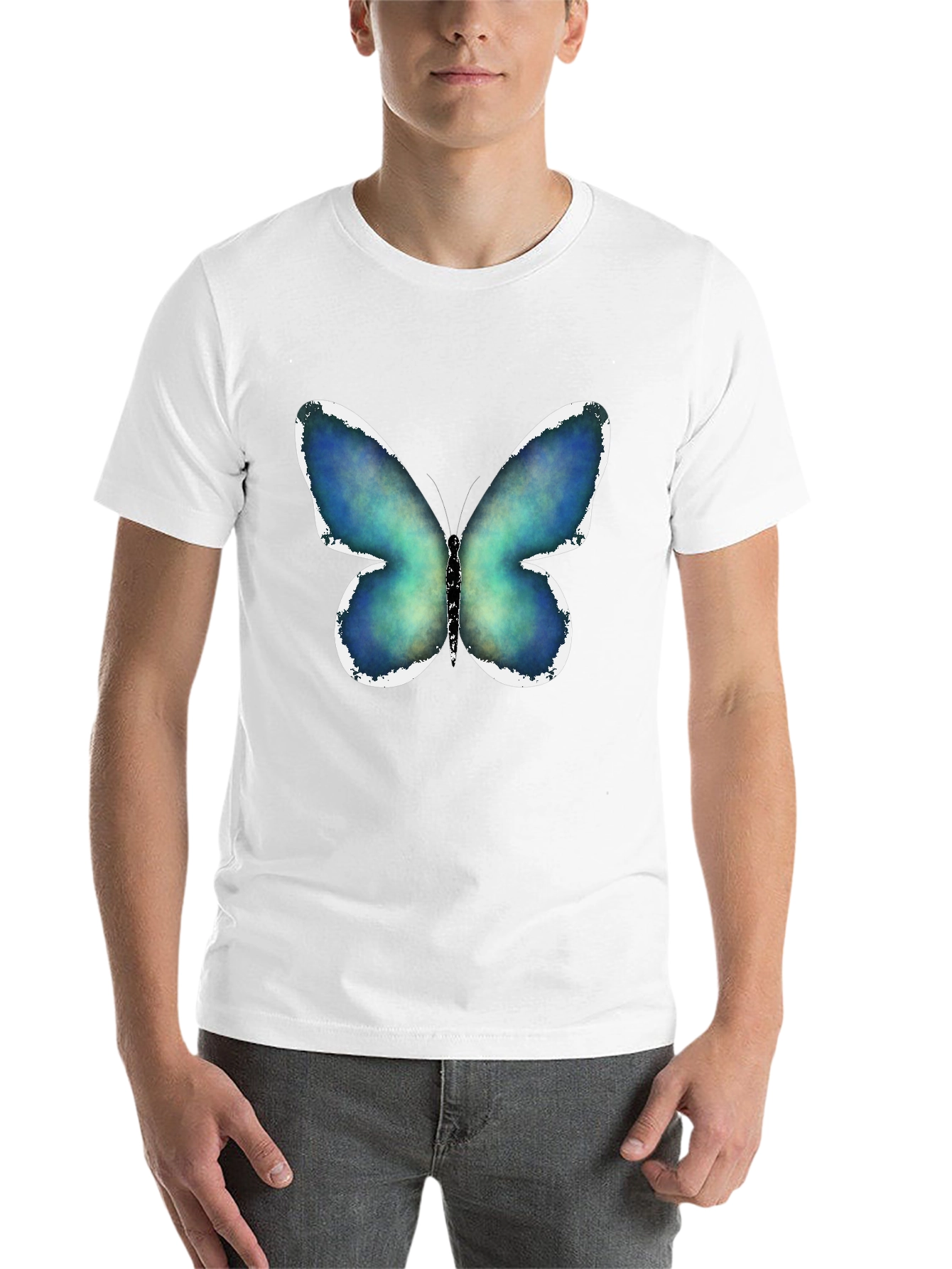 Black Butterfly Graphic Print Black T-Shirt view 14