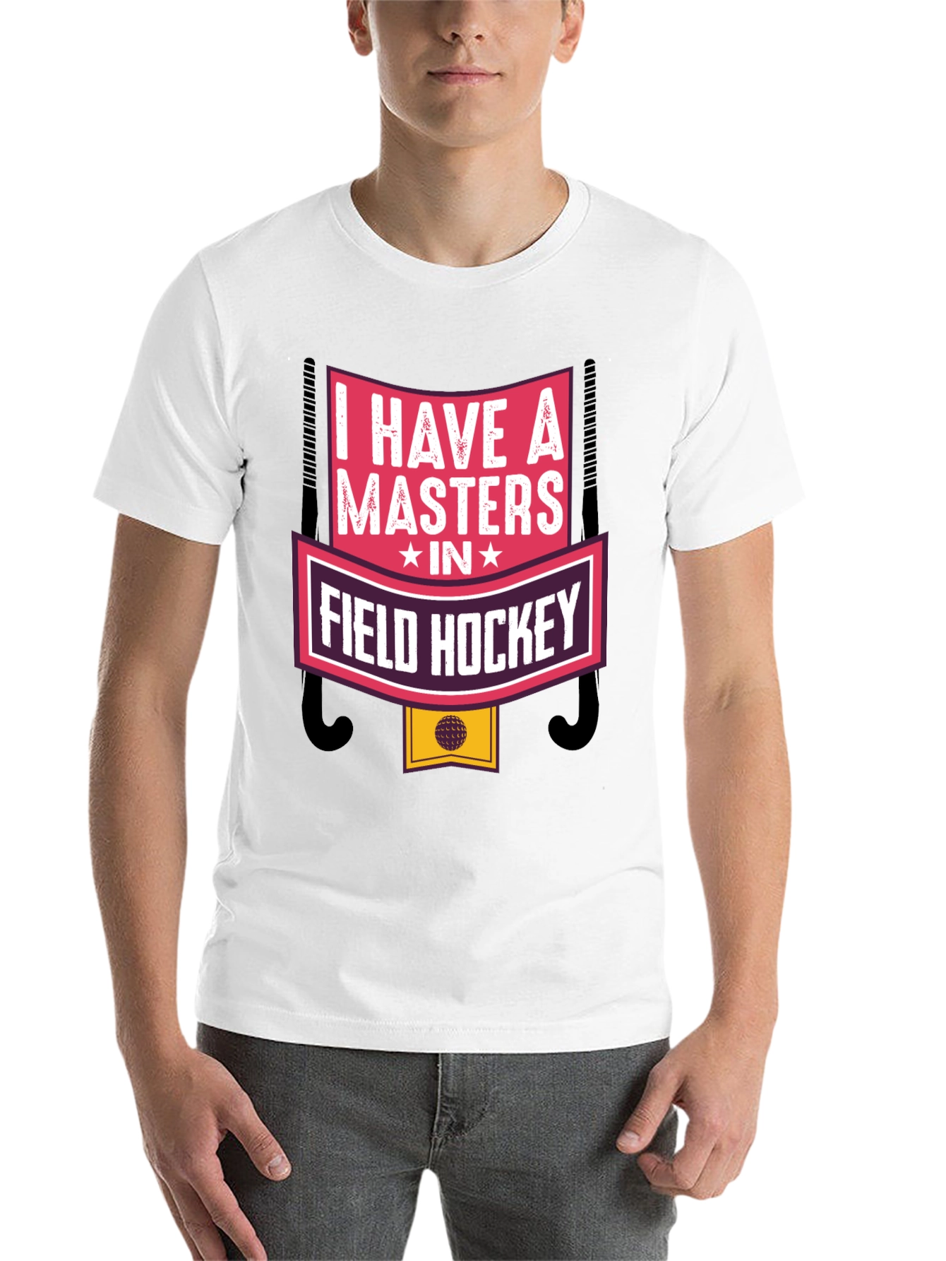 Black I Have a Masters in Field Hockey T-Shirt view 14