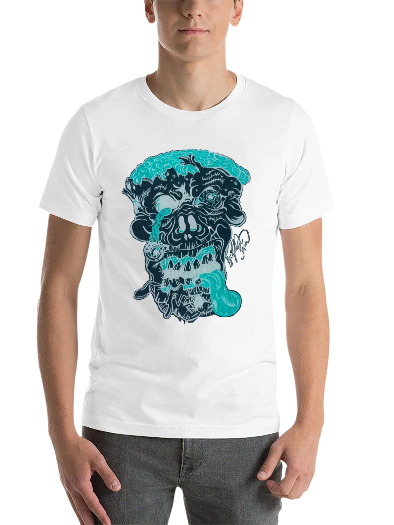 Black Zombie Graphic Print T-Shirt view 14