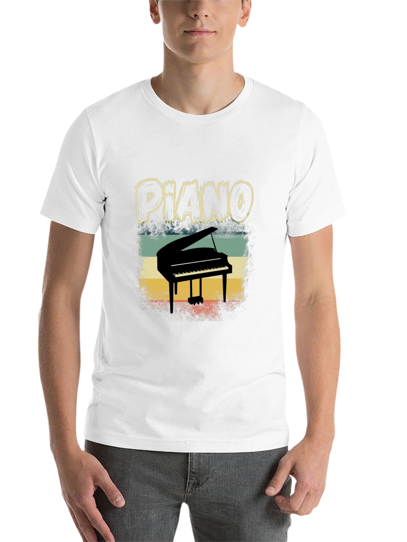 Black Retro Piano T-Shirt - Musician Apparel view 14