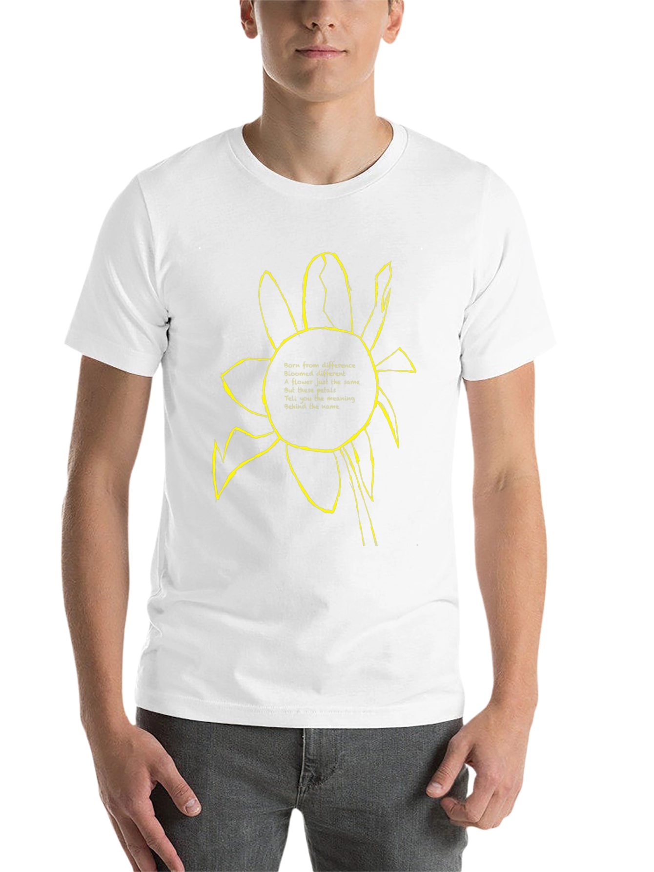 Unique Flower Graphic Black T-Shirt - 14