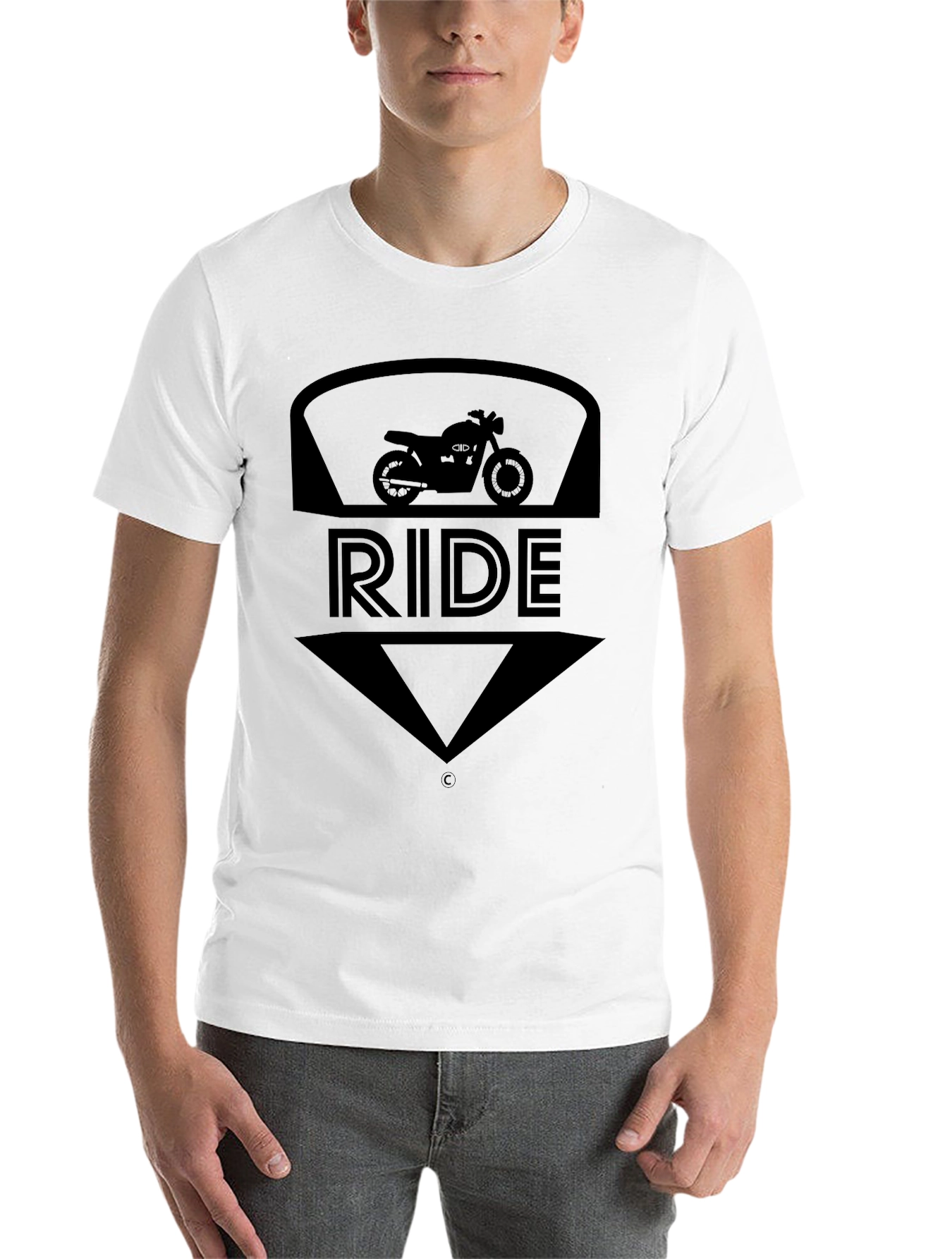Black Ride Motorcycle Graphic T-Shirt - Black view 14