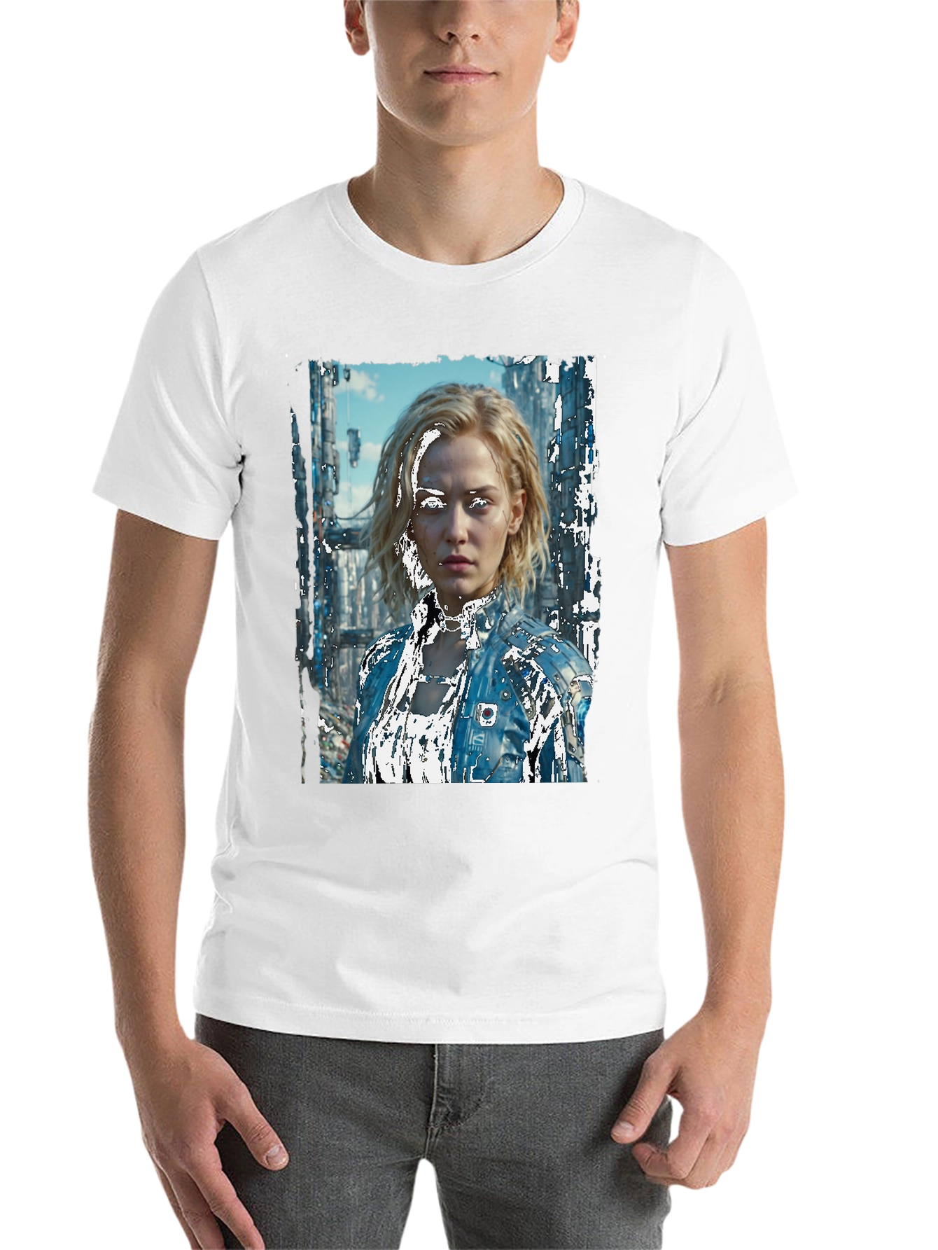 Black Sci-Fi Portrait Black T-Shirt view 14