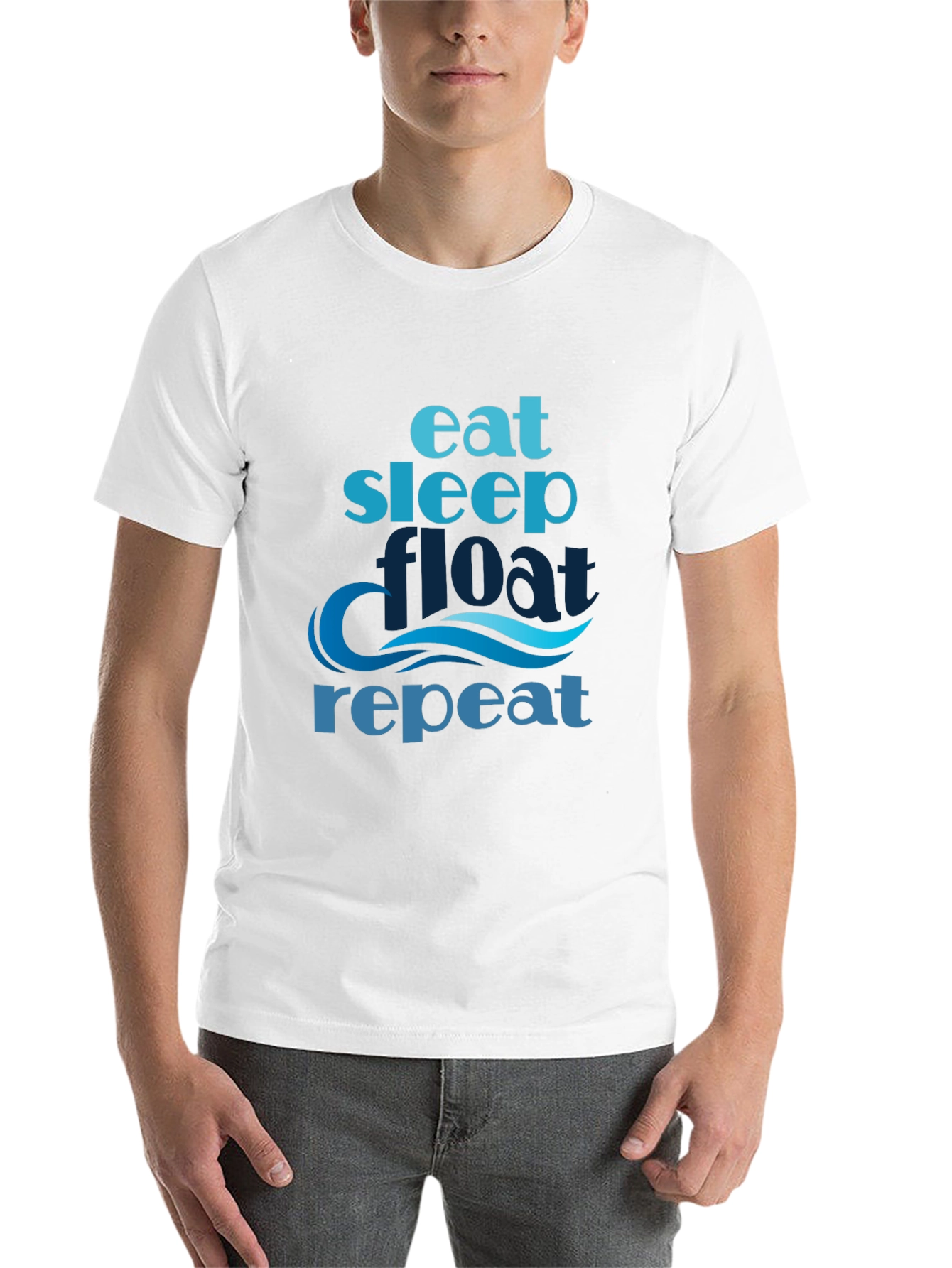 Black Eat Sleep Float Repeat T-Shirt view 14