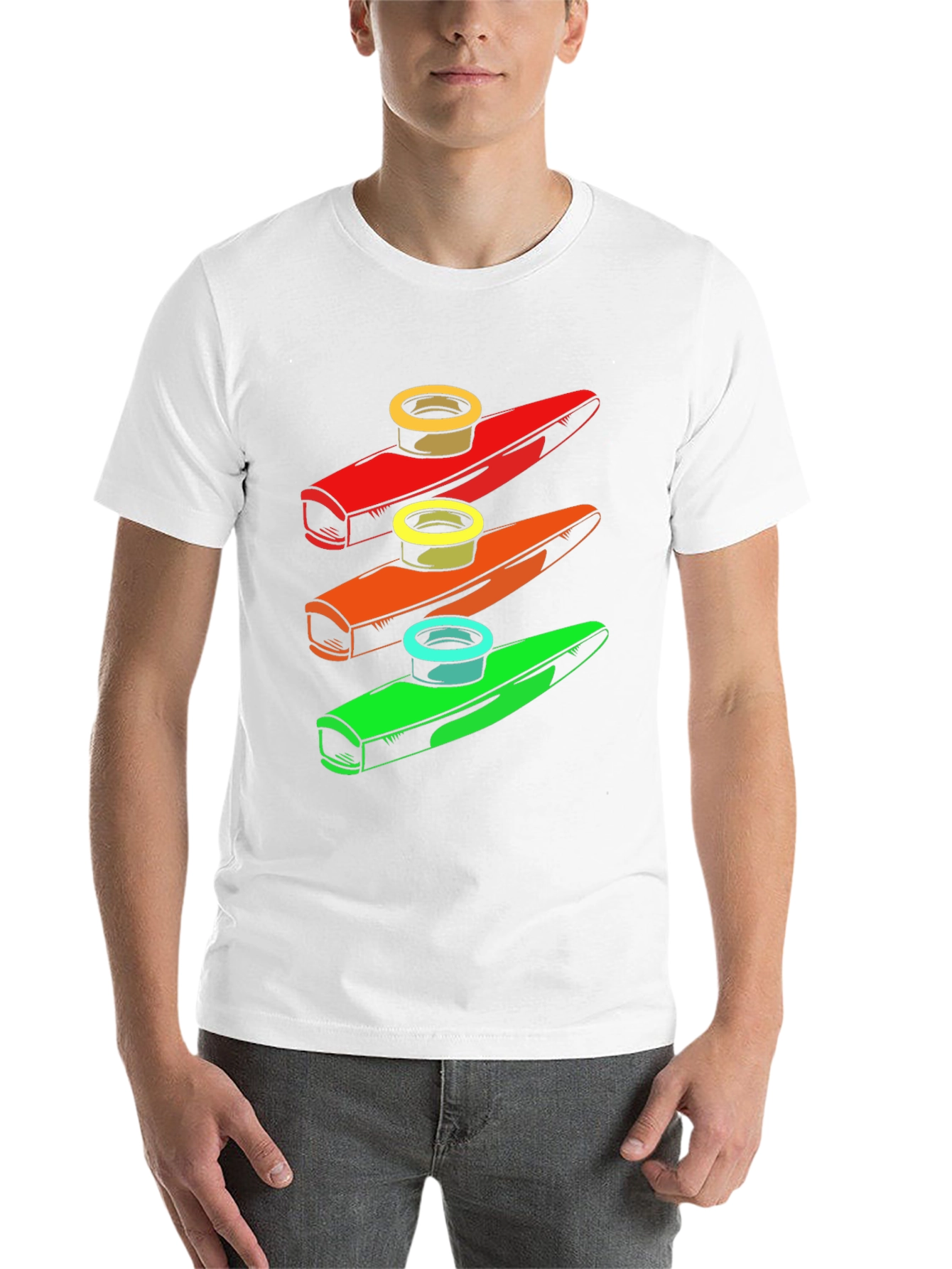 Black Colorful Kazoo Music T-Shirt view 14