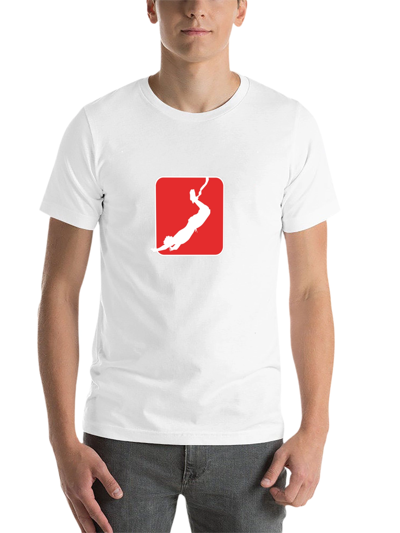 Black Red Bungee Jumper Graphic T-Shirt view 14