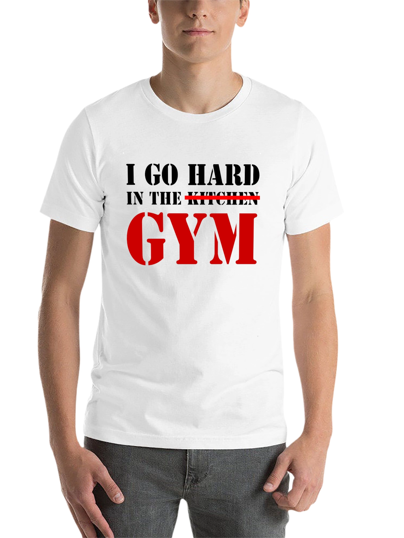 Black I Go Hard in the Gym Graphic T-Shirt view 14