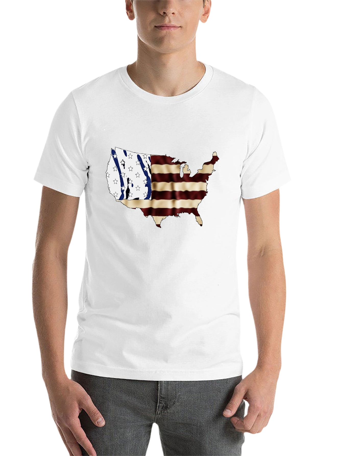 USA Map Flag Graphic Tee - 14