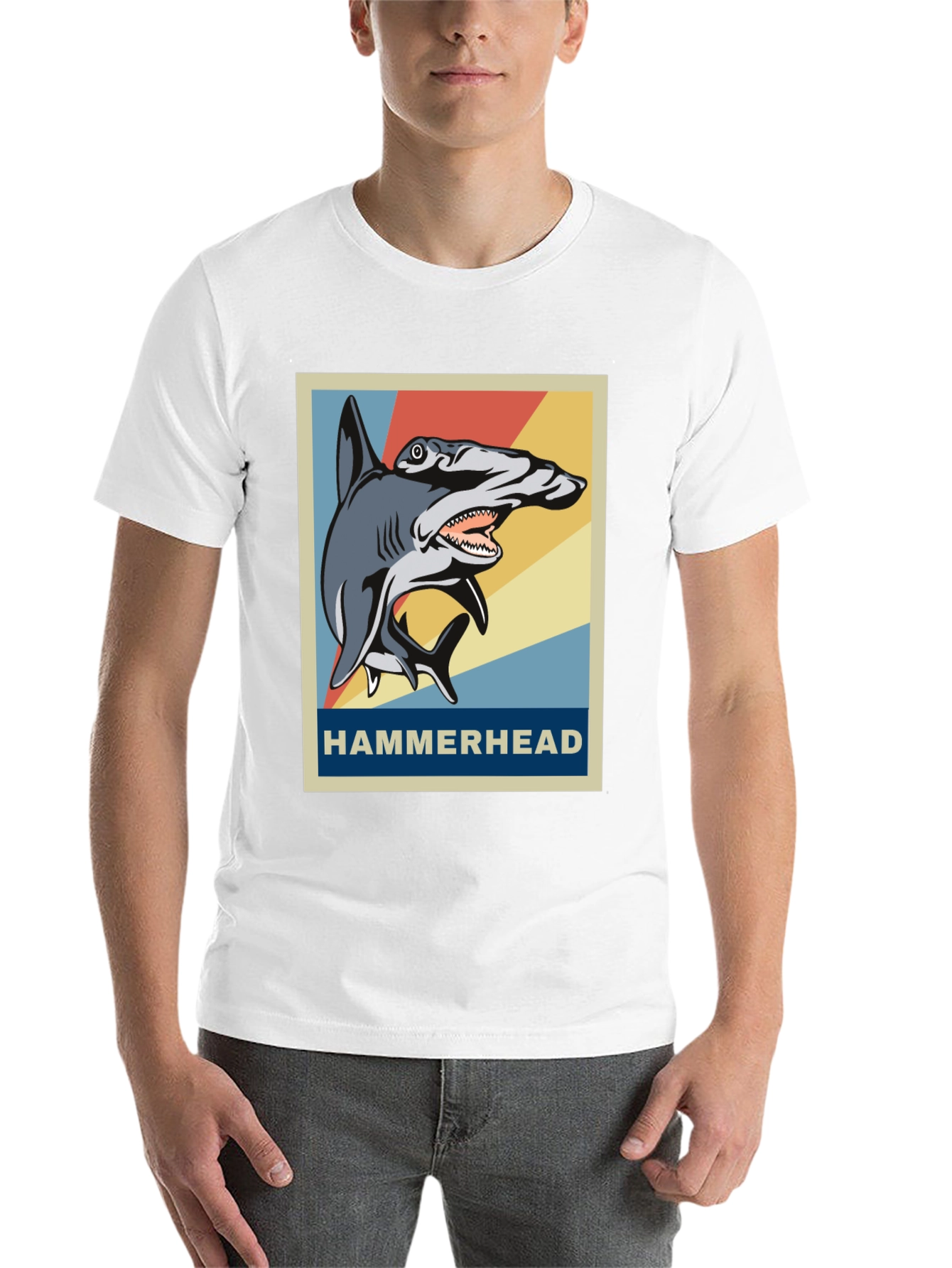 Black Hammerhead Shark Graphic Tee - Retro Style view 14