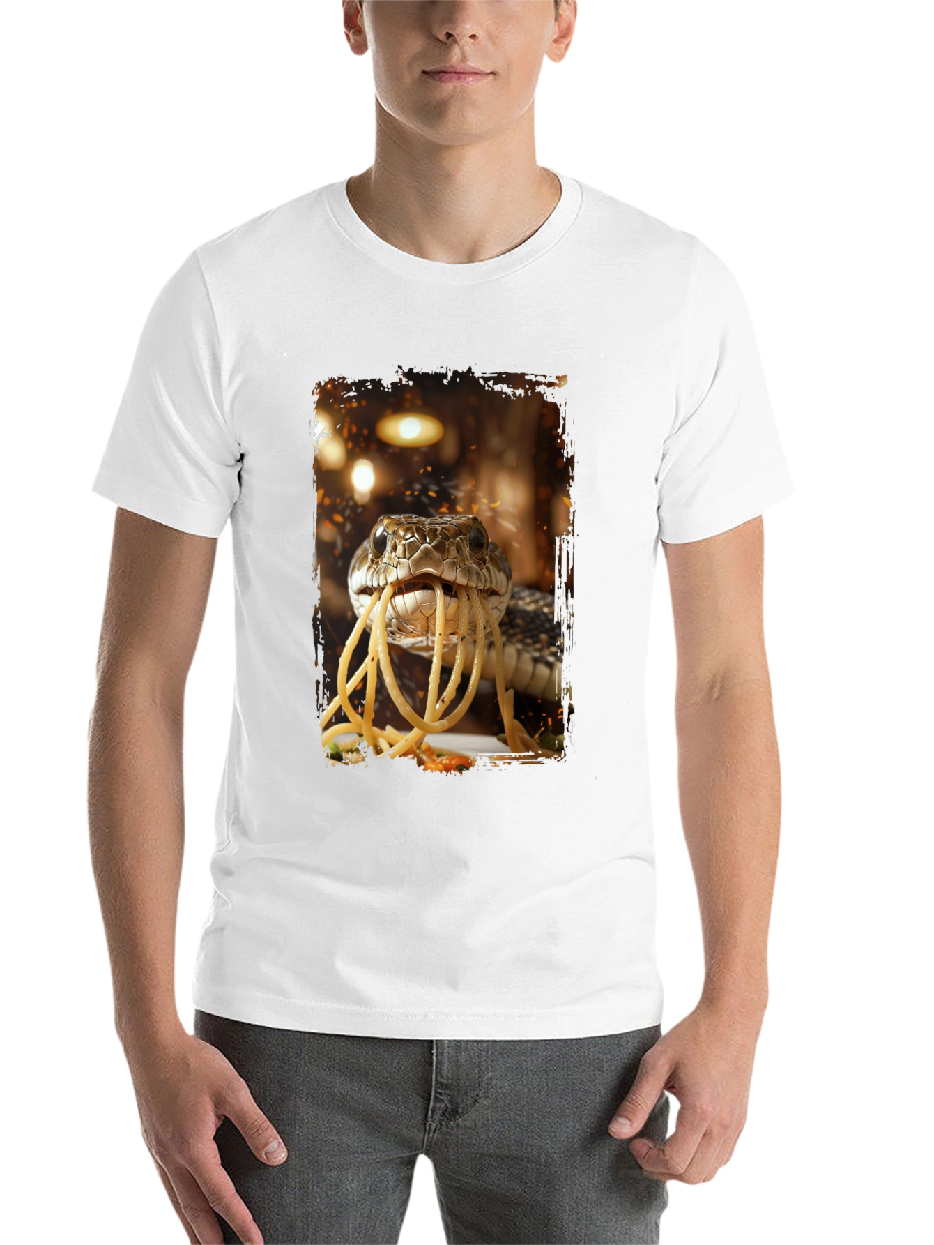 Black Snake Eating Spaghetti Graphic Tee view 14