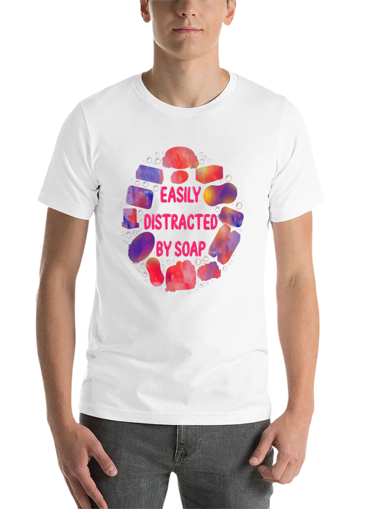 Black Easily Distracted By Soap Graphic T-Shirt view 14