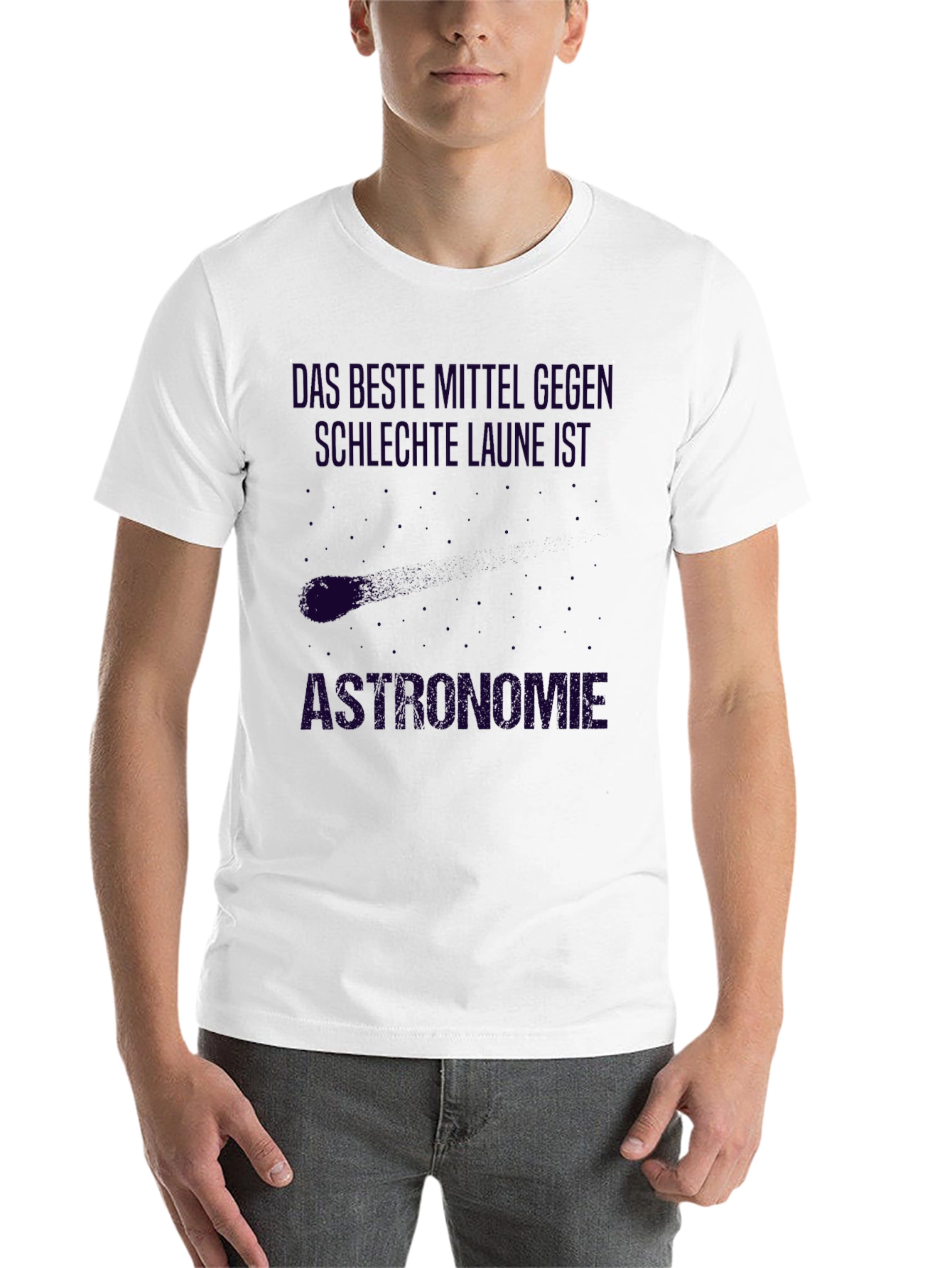 Black Astronomie T-Shirt, Funny Astronomy Shirt, German Text view 14