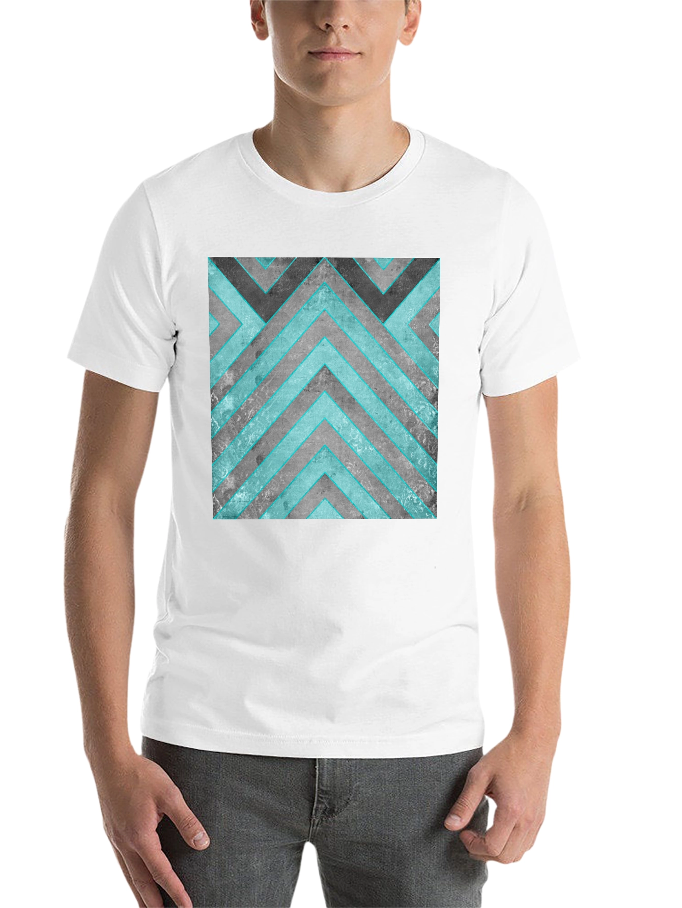 Black Abstract Geometric Graphic T-Shirt view 14