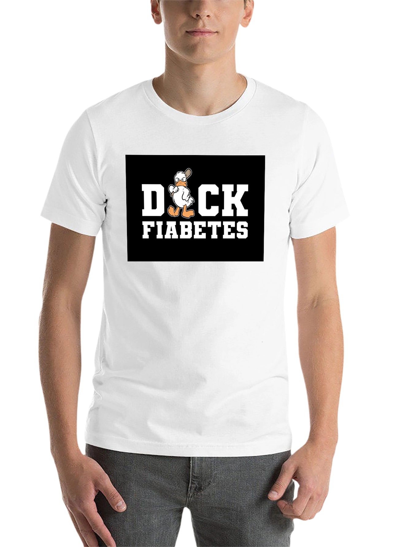 Black Duck Fiabetes T-Shirt - Funny Cartoon Graphic Tee view 14