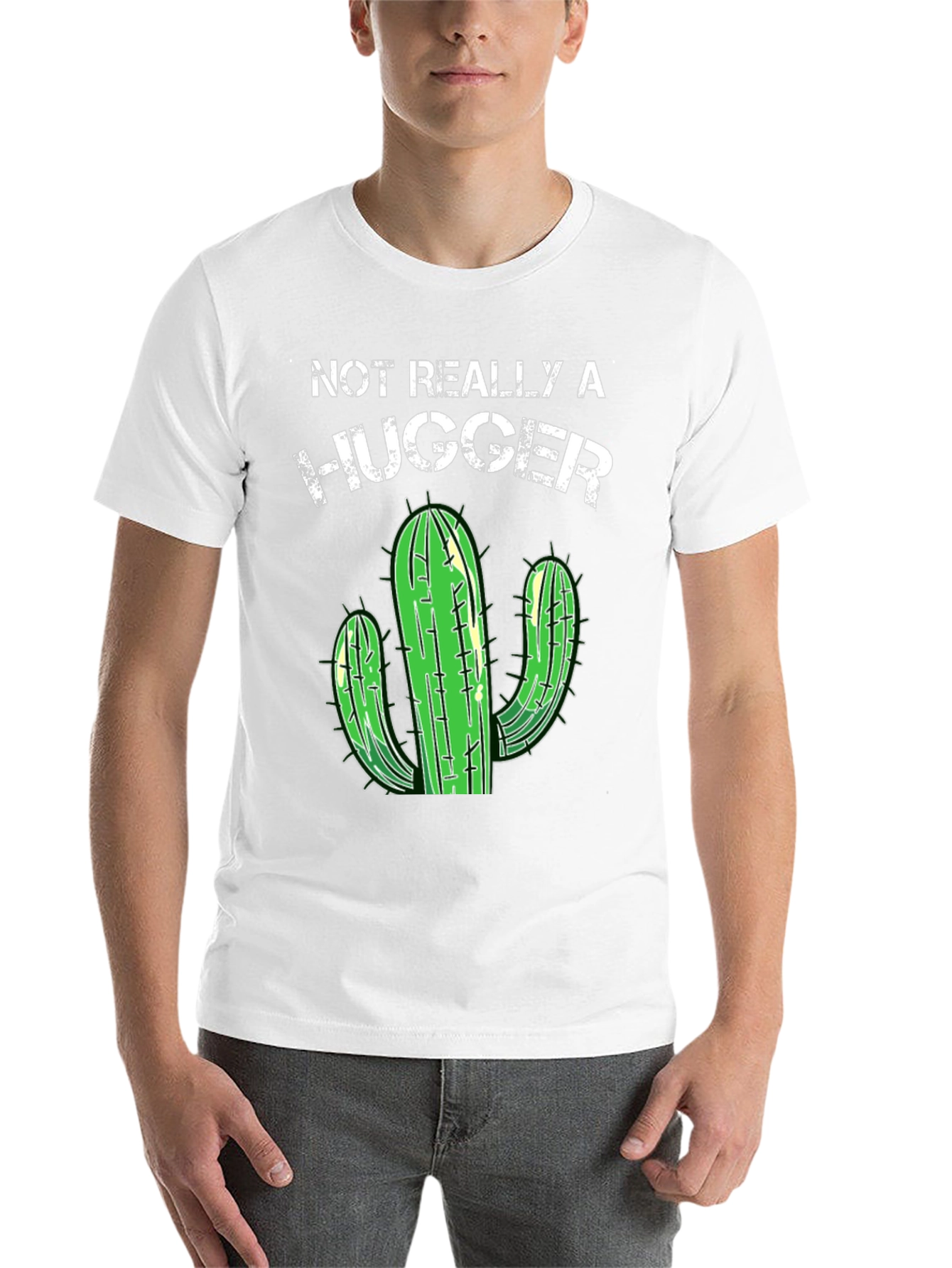 Black Not Really a Hugger Cactus Graphic Tee view 14