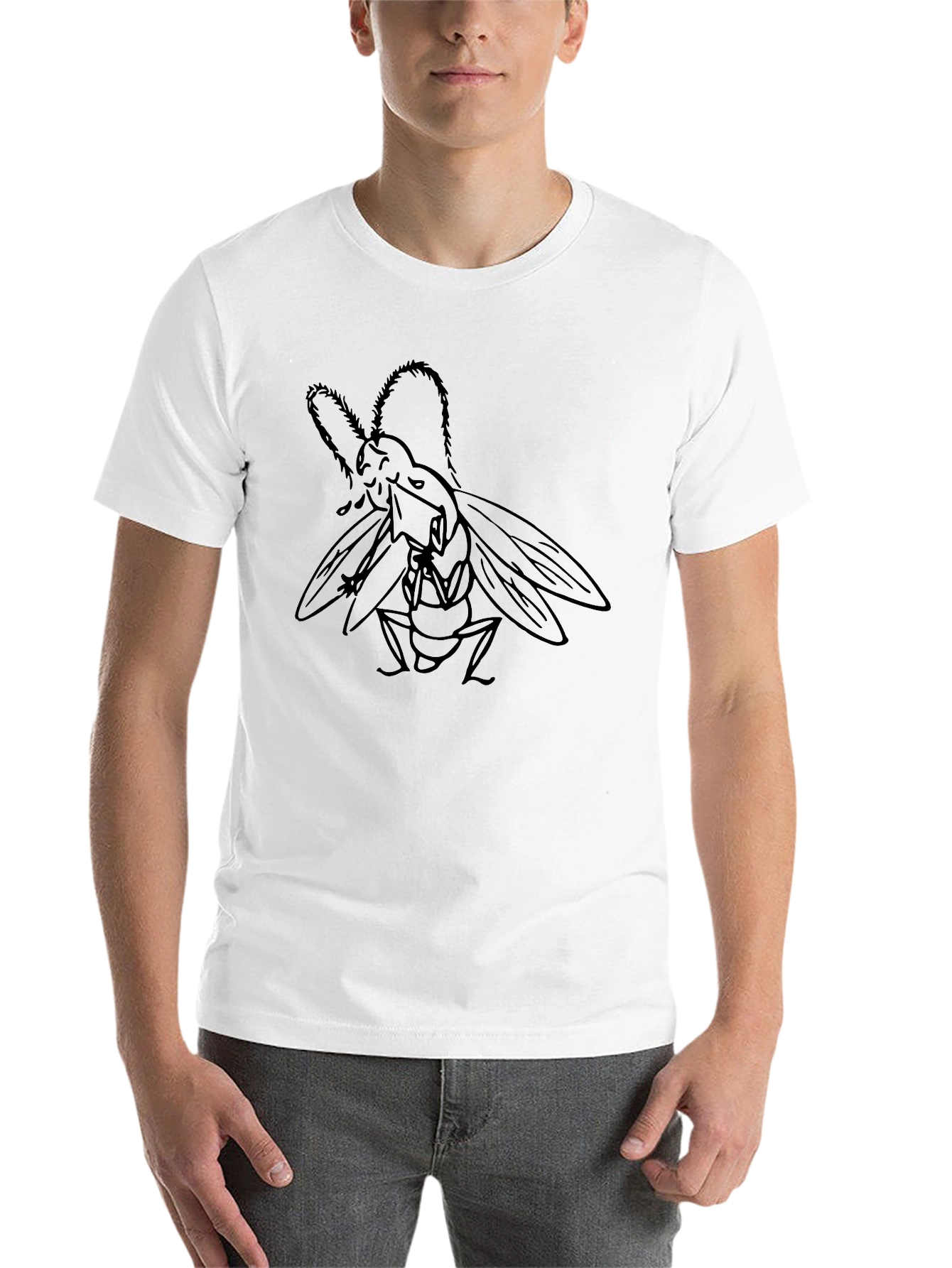 Black Fly with Chainsaws Graphic Tee - Black Cotton T-Shirt view 14