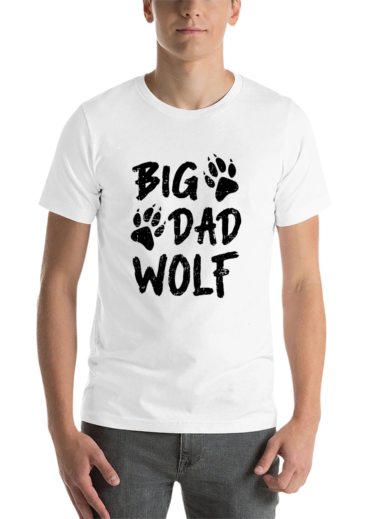 Black Big Dad Wolf Graphic Tee - Black view 14