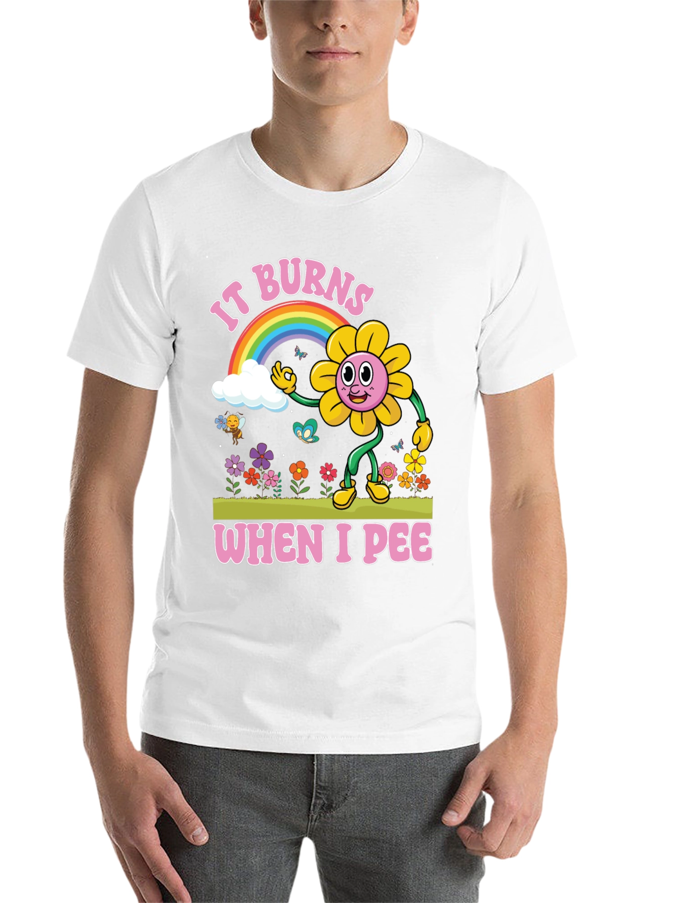 Black It Burns When I Pee Graphic T-Shirt view 14