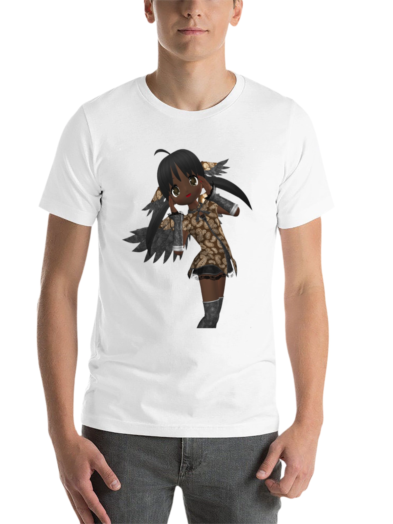 Black Anime Graphic Print Black T-Shirt view 14