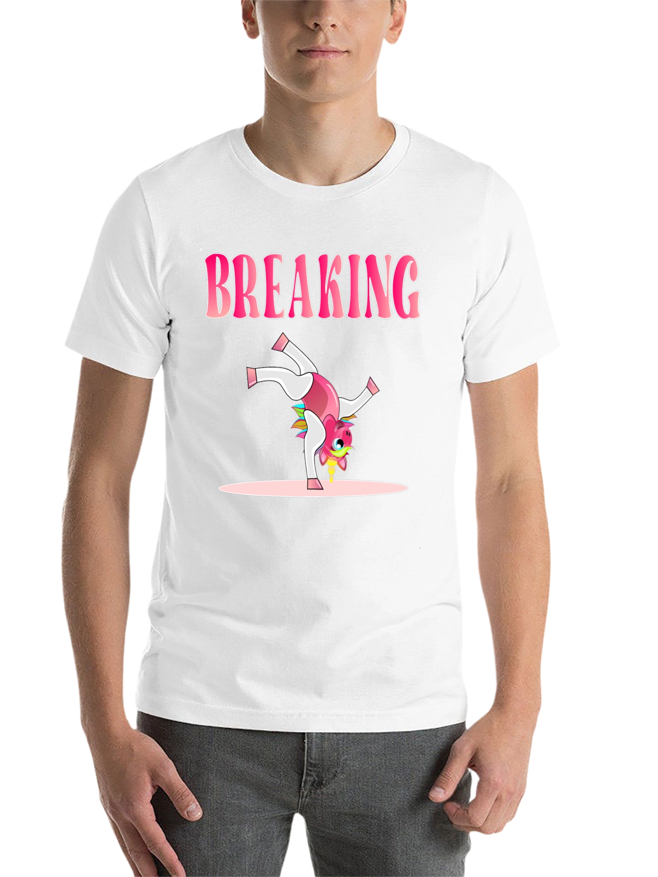 Black Breaking Unicorn Black T-Shirt view 14