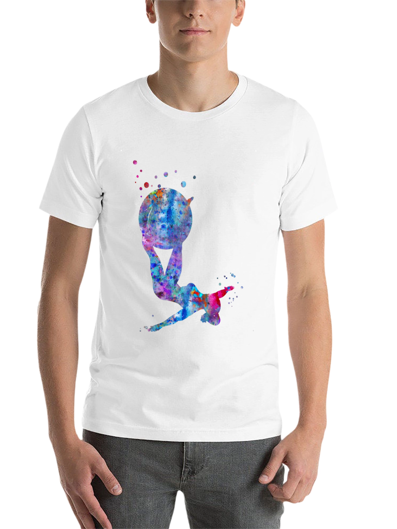 Black Gymnast Watercolor Black T-Shirt view 14
