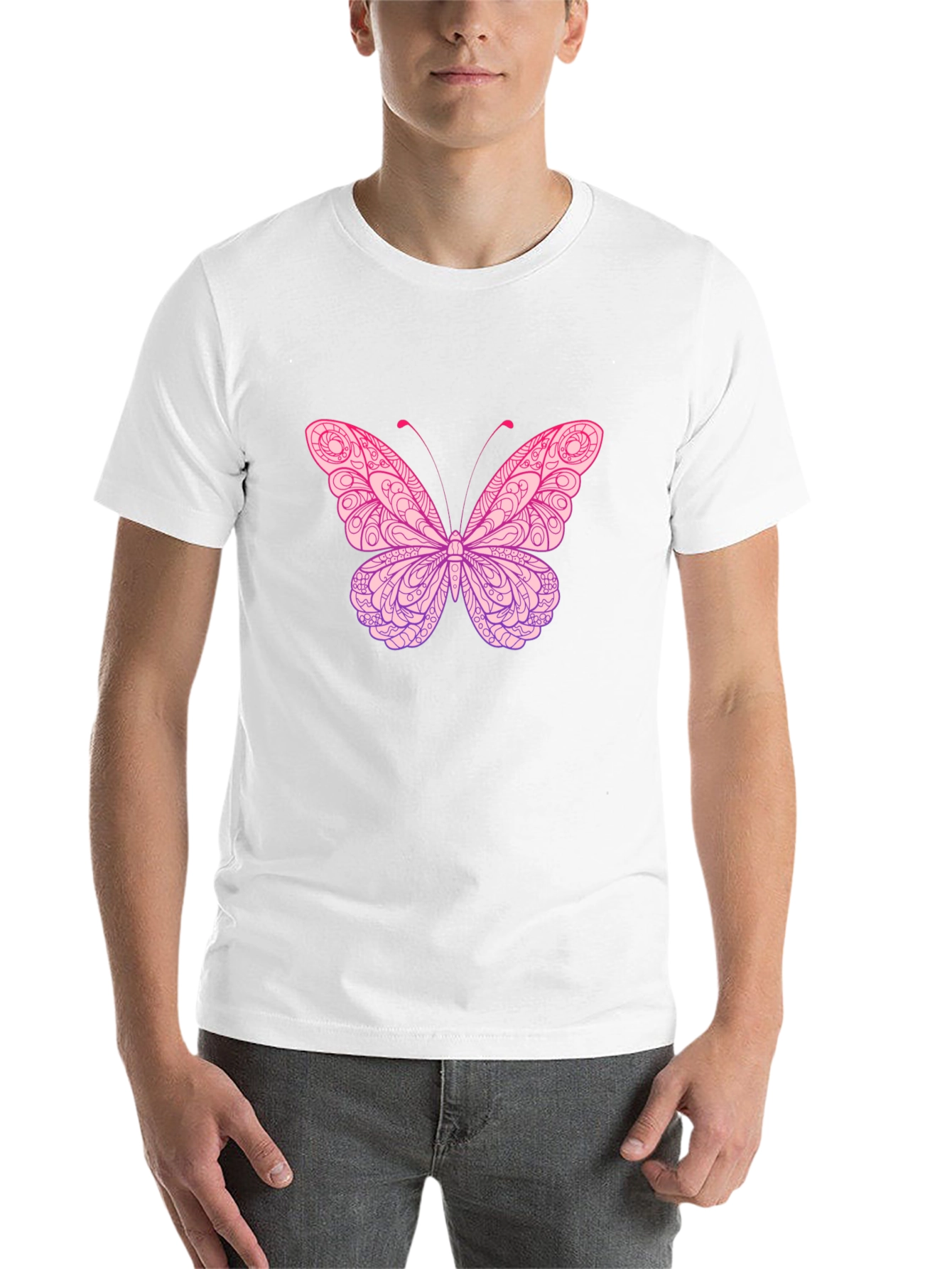 Black Butterfly Graphic Print Black T-Shirt view 14