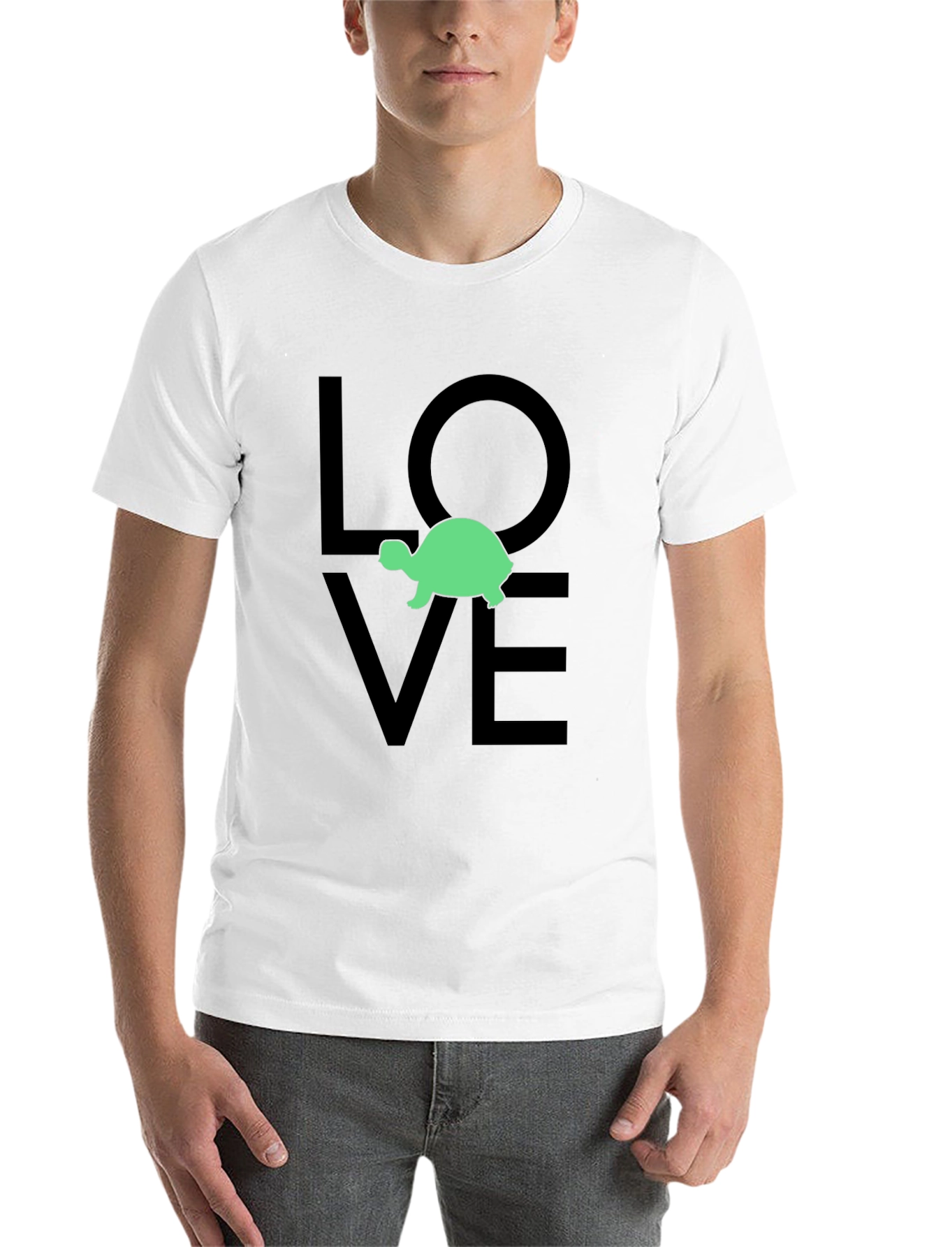 Black Turtle Love Graphic Tee - Black Cotton T-Shirt view 14