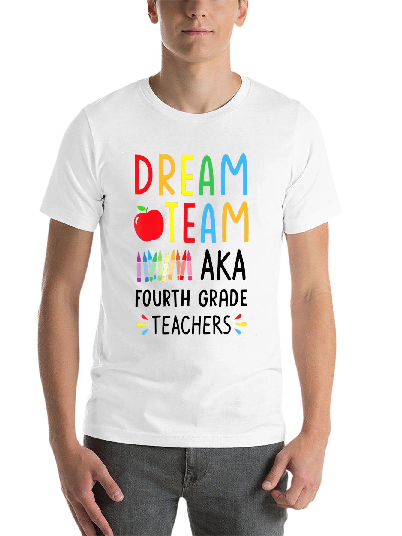 Black Dream Team Teacher Shirt - Fourth Grade view 14