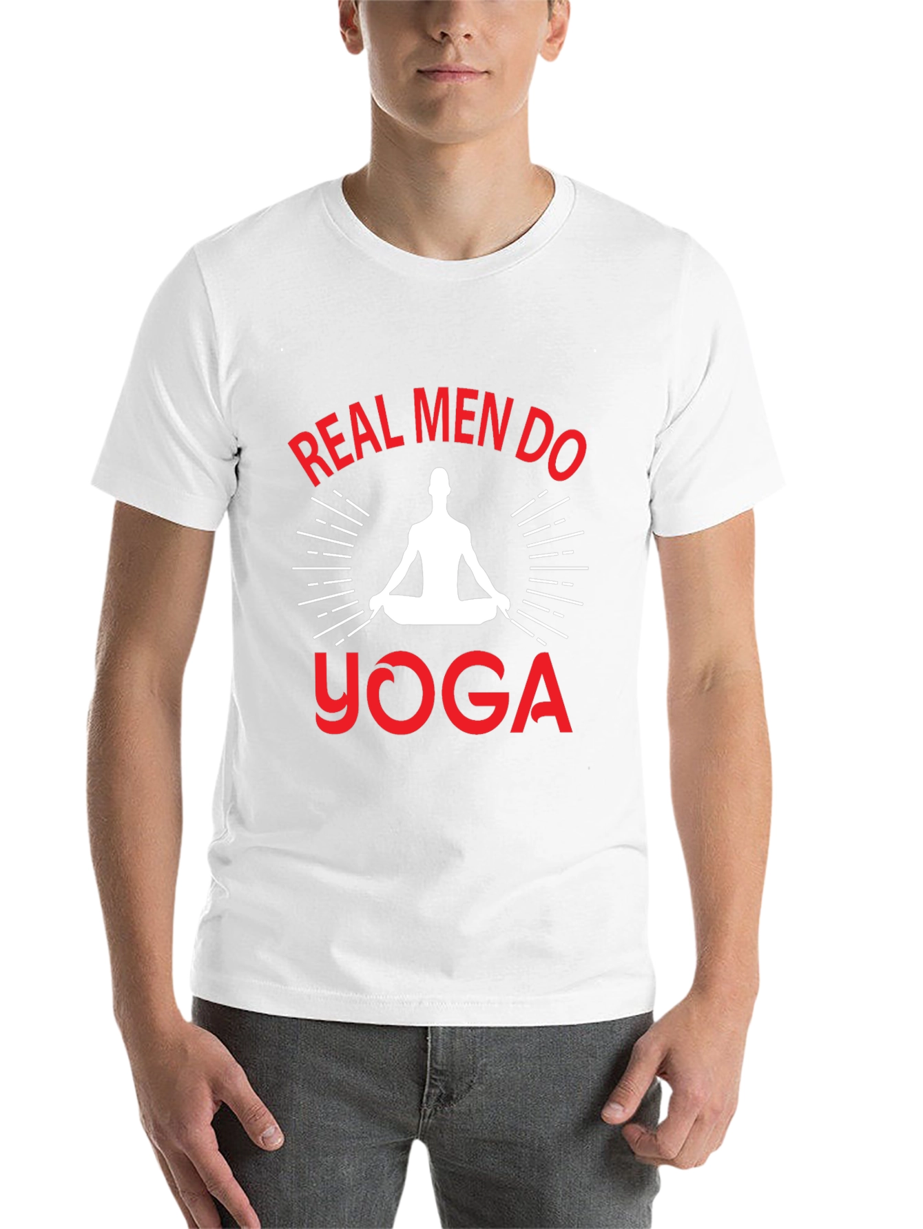 Black Real Men Do Yoga Graphic T-Shirt view 14