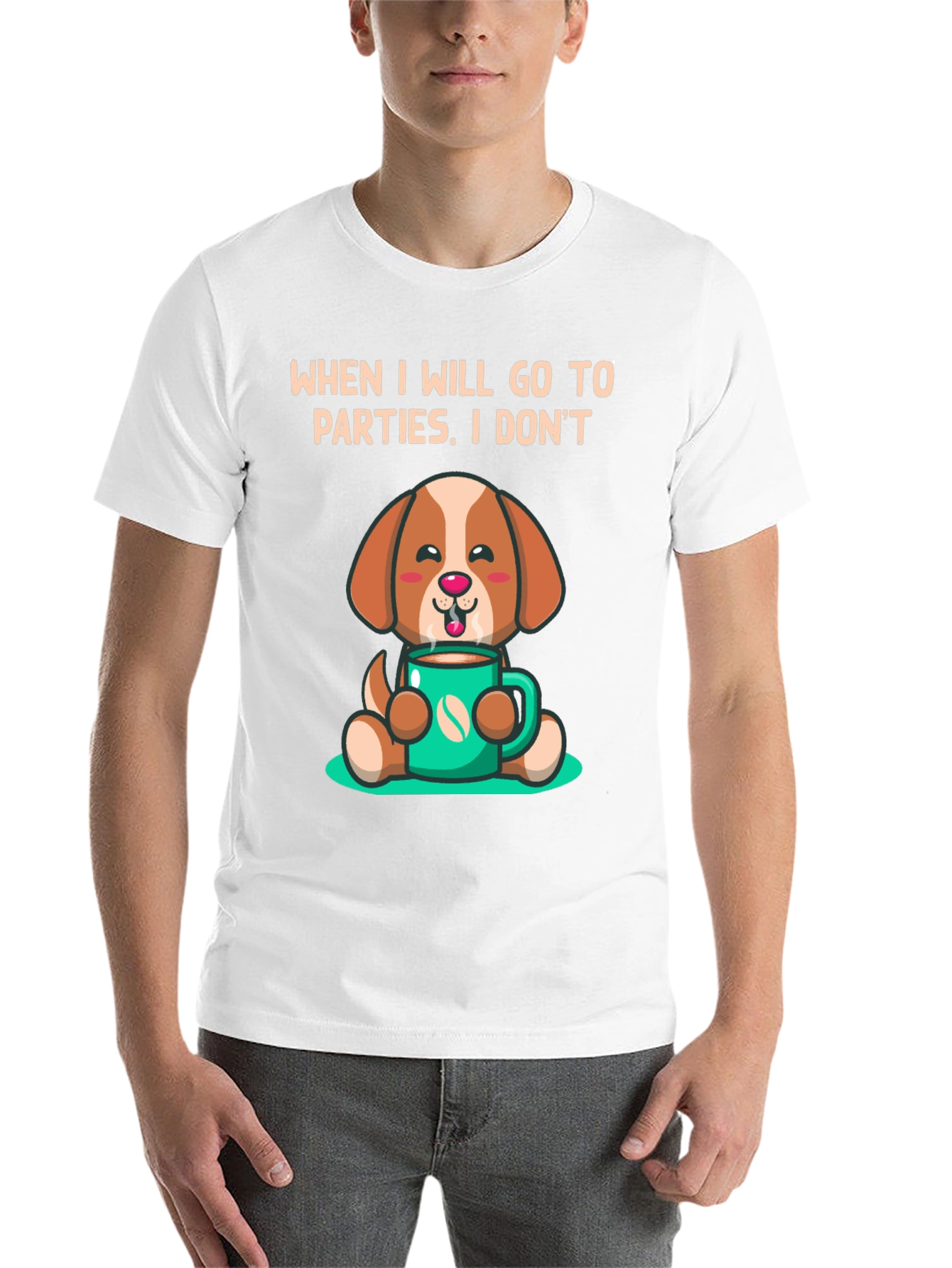 Black Cute Puppy Coffee Lover T-Shirt view 14