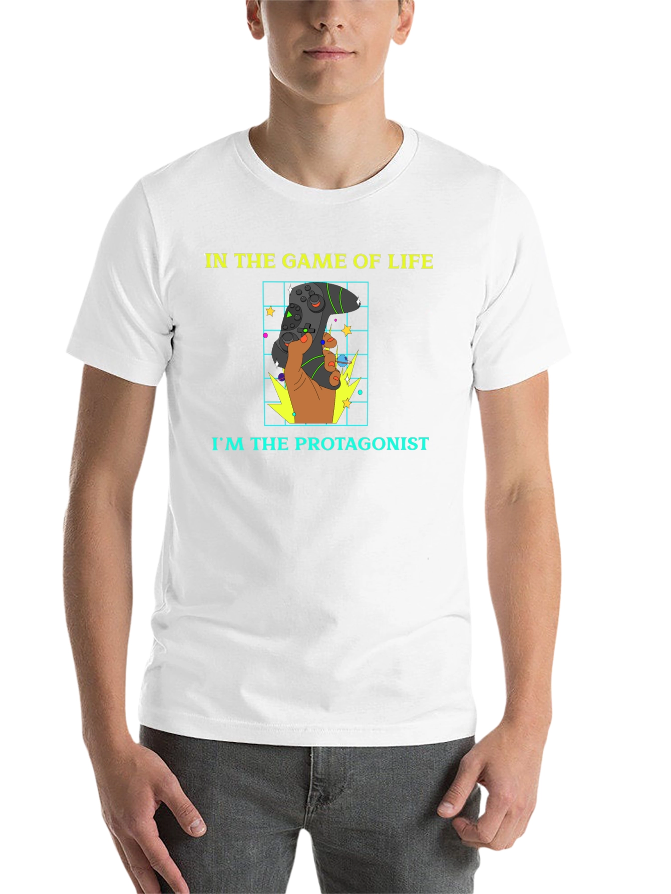 Black Gamer Life Protagonist Graphic T-Shirt view 14