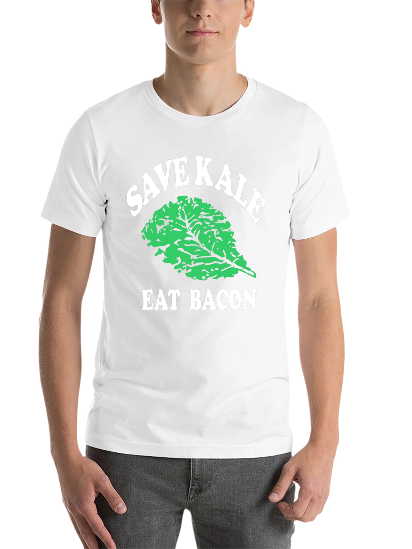 Black Save Kale Eat Bacon Graphic Tee view 14