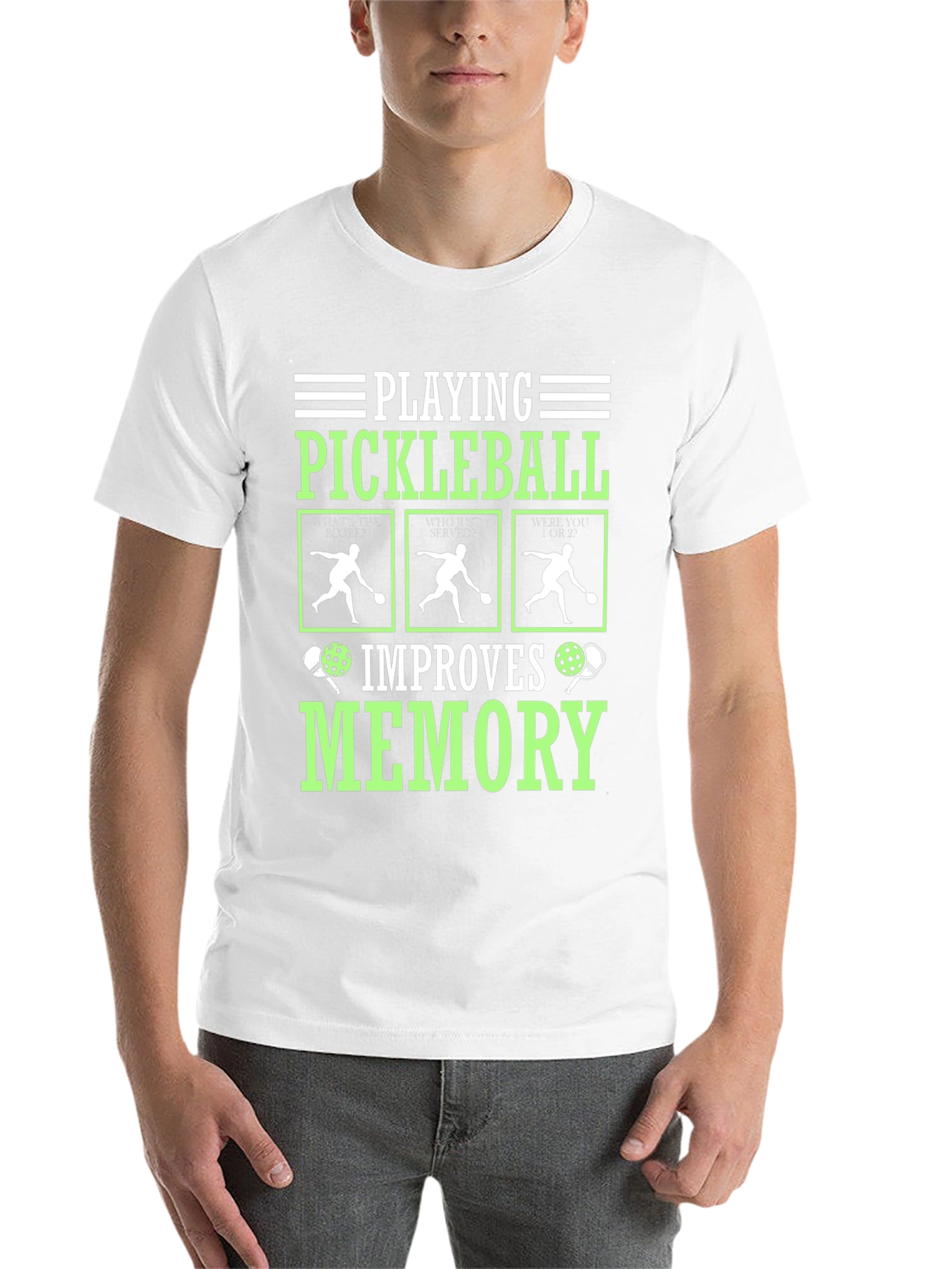 Black Pickleball Improves Memory T-Shirt view 14
