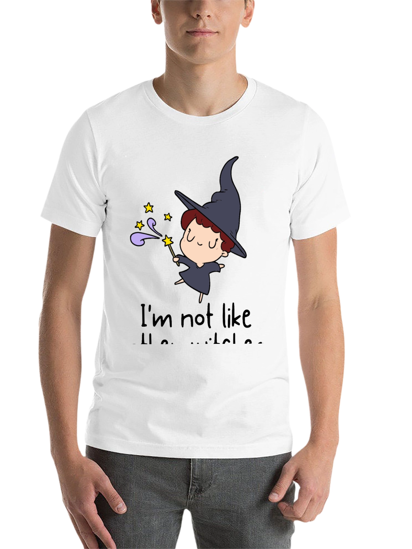 Black Cute Witch Graphic Tee - Not Like Other Witches Shirt view 14