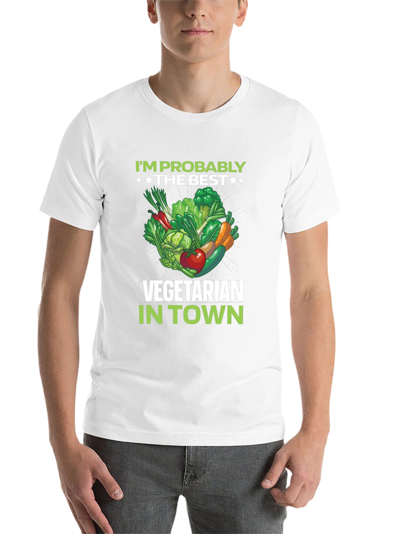 Black Best Vegetarian in Town T-Shirt view 14