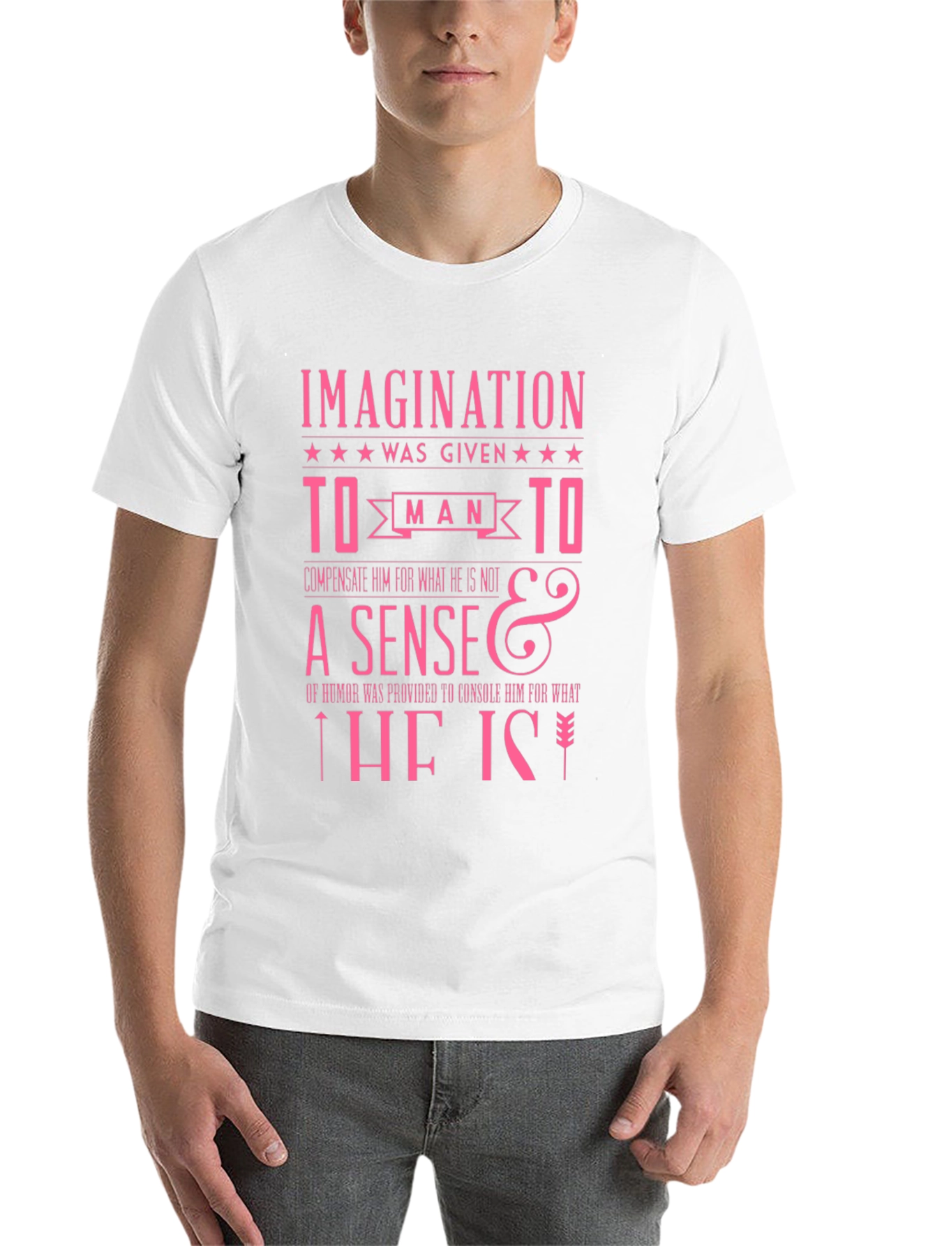 Black Imagination Humor Slogan Graphic T-Shirt view 14