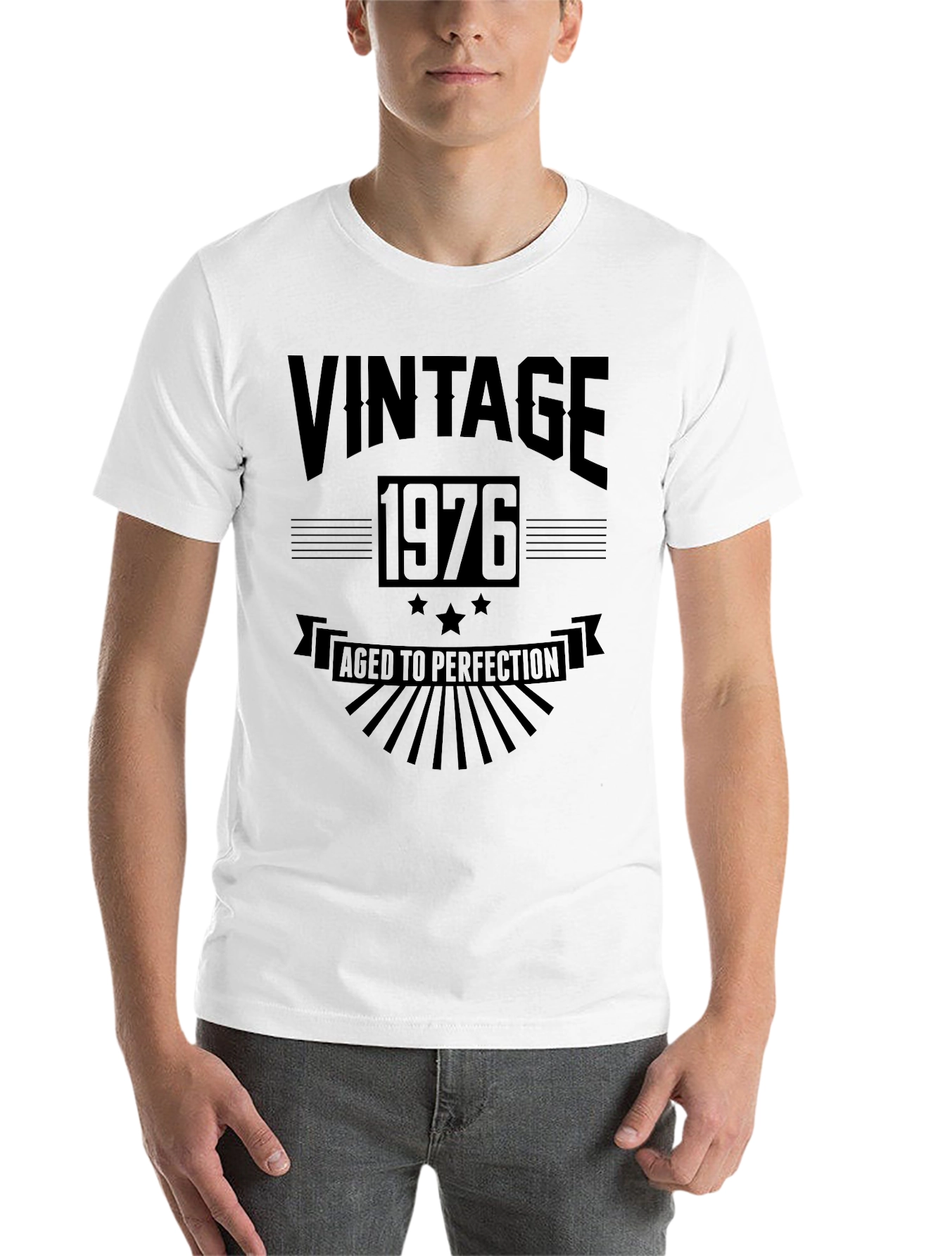 Black Vintage 1976 Aged to Perfection Graphic Tee view 14