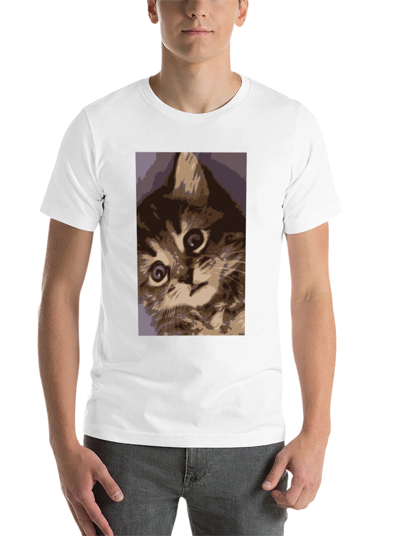 Black Curious Kitten Graphic Tee - Soft Cotton Comfort view 14