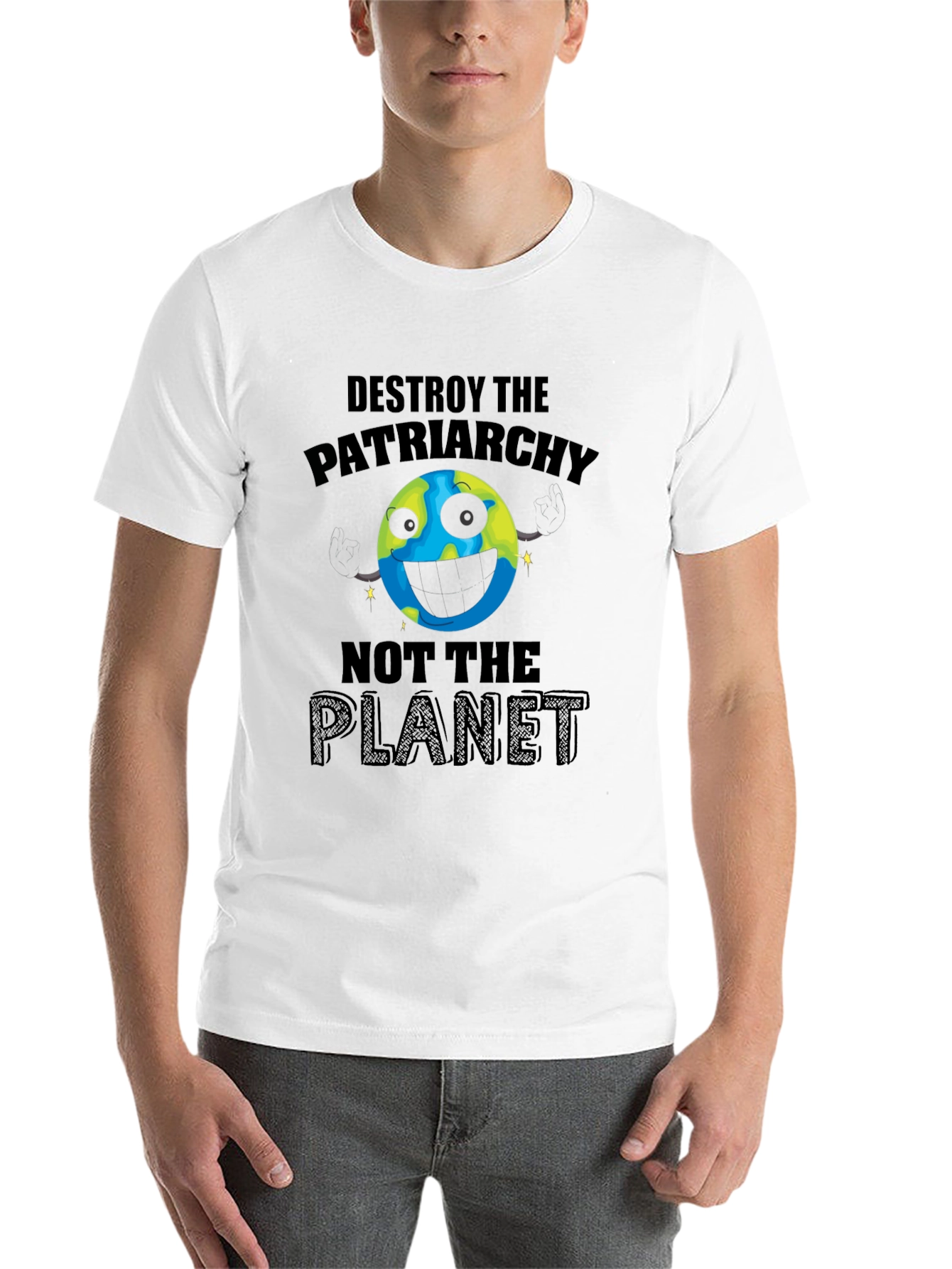Black Destroy Patriarchy Planet Graphic Tee view 14