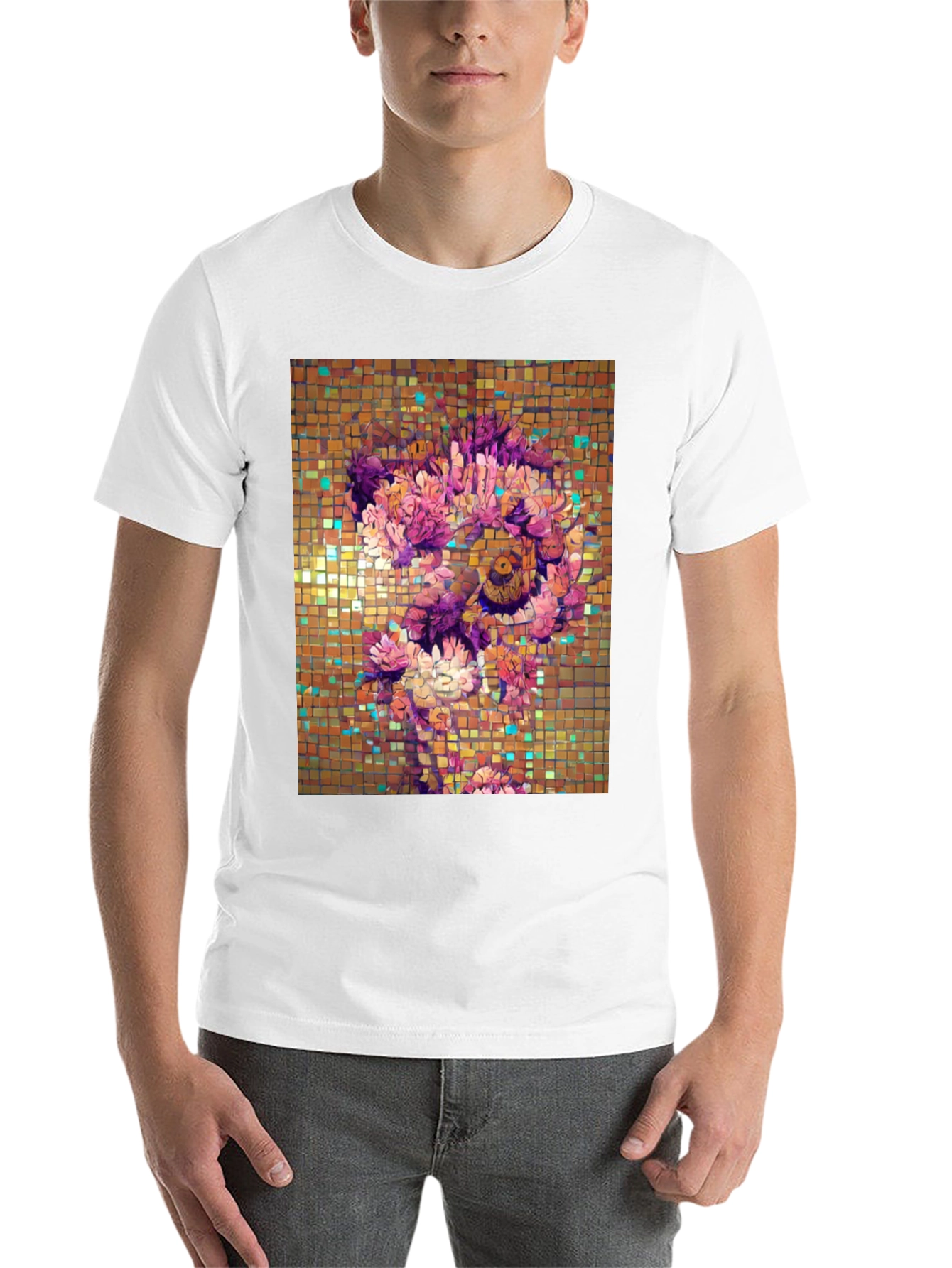 Black Floral Mosaic Graphic T-Shirt view 14